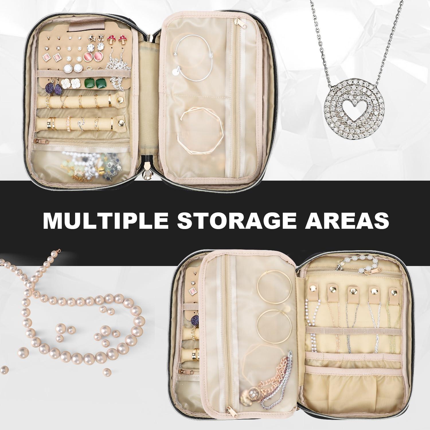 Organizador de Joyas Emissary Negro para Viaje - 6 Compartimentos