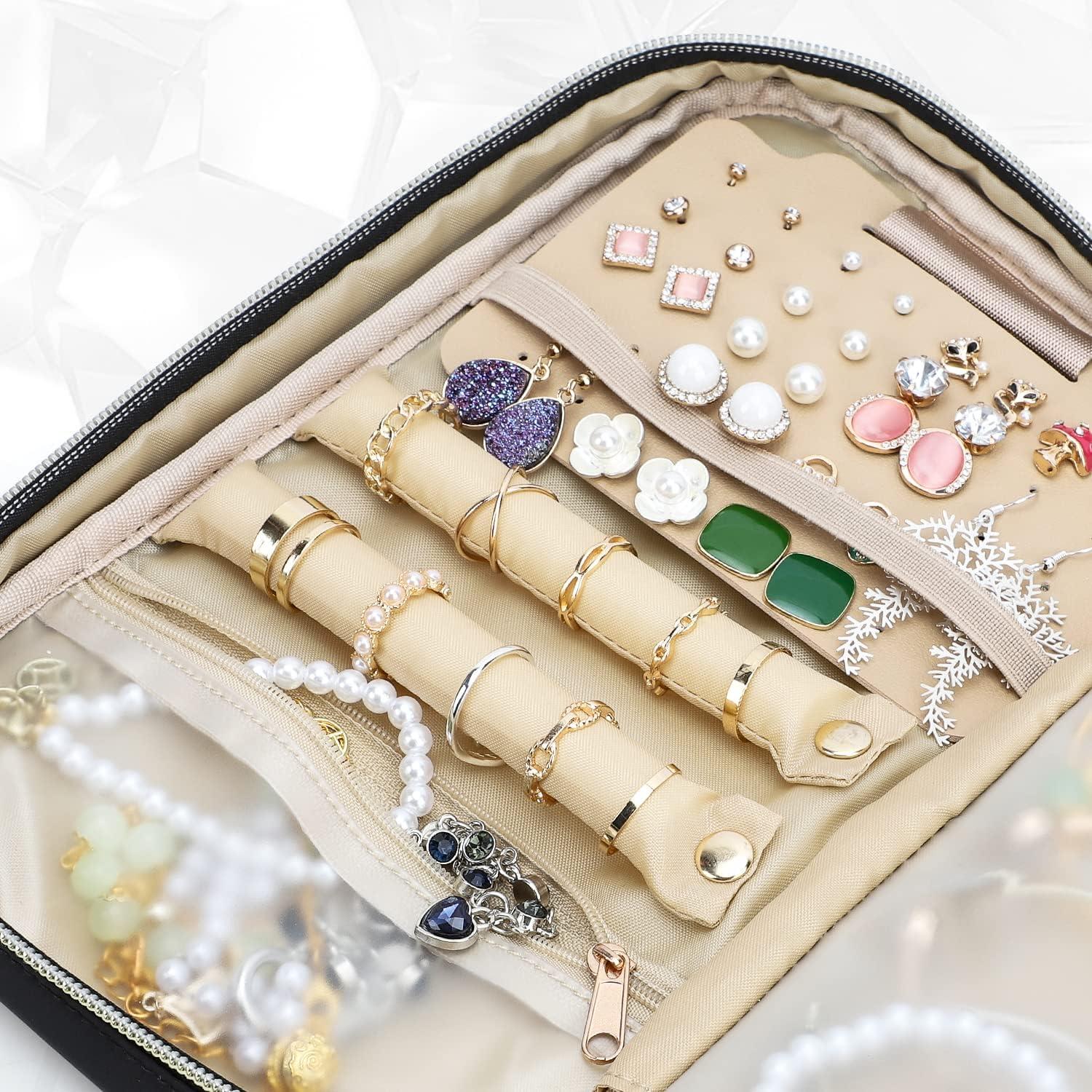 Organizador de Joyas Emissary Negro para Viaje - 6 Compartimentos