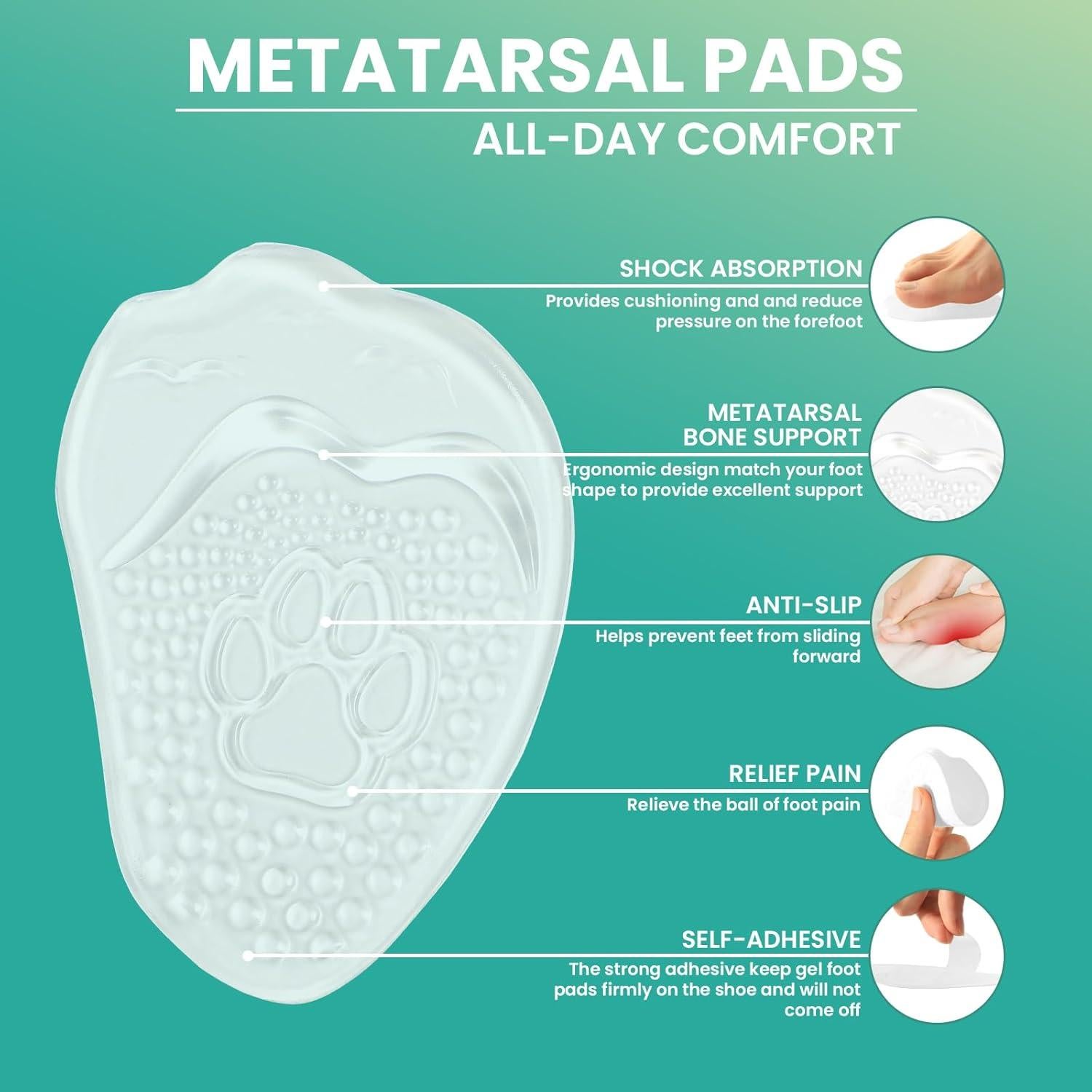 Almohadillas Metatarsales de Gel Welnove - Tamaño Grande