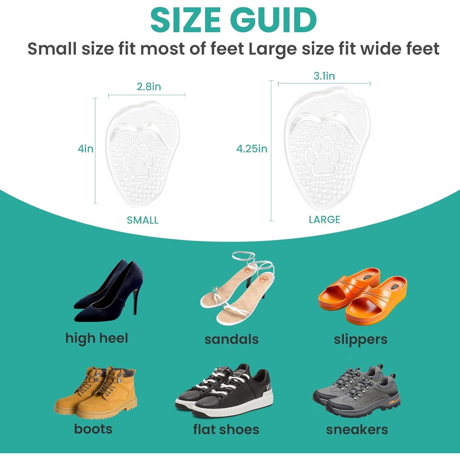 Almohadillas Metatarsales de Gel Welnove - Tamaño Grande