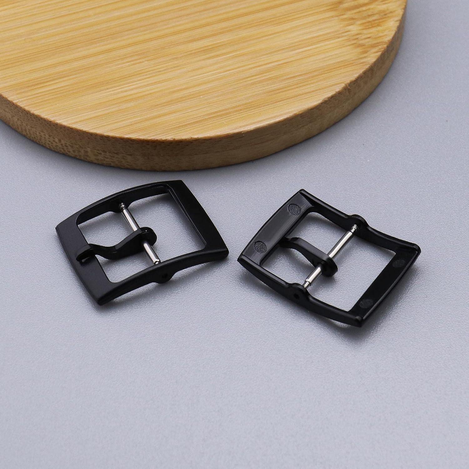 SING F LTD 2 Sets Watch Strap Buckle and Watch Band Loop Kits with Spring Bar Tools Compatible with Swatch Watch Band Replacement Parts 16mm Internal Width