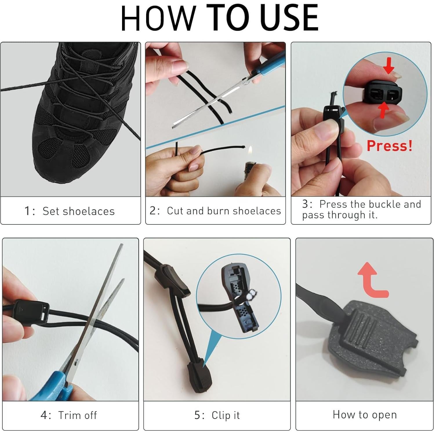 Cordones Elásticos Merrell para Zapatos de Agua - 2 Pares