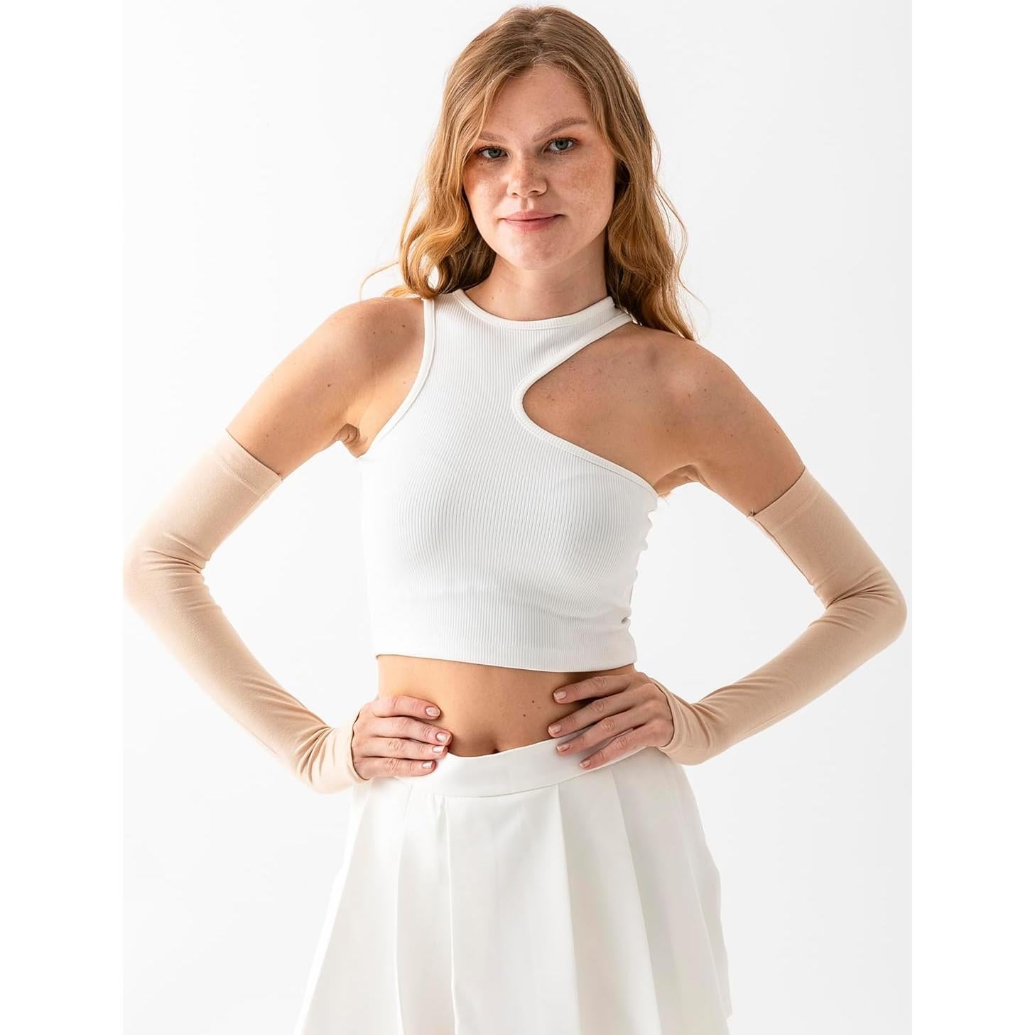 Mangas Calentadoras Unisex Causa Forcia Beige 45 cm