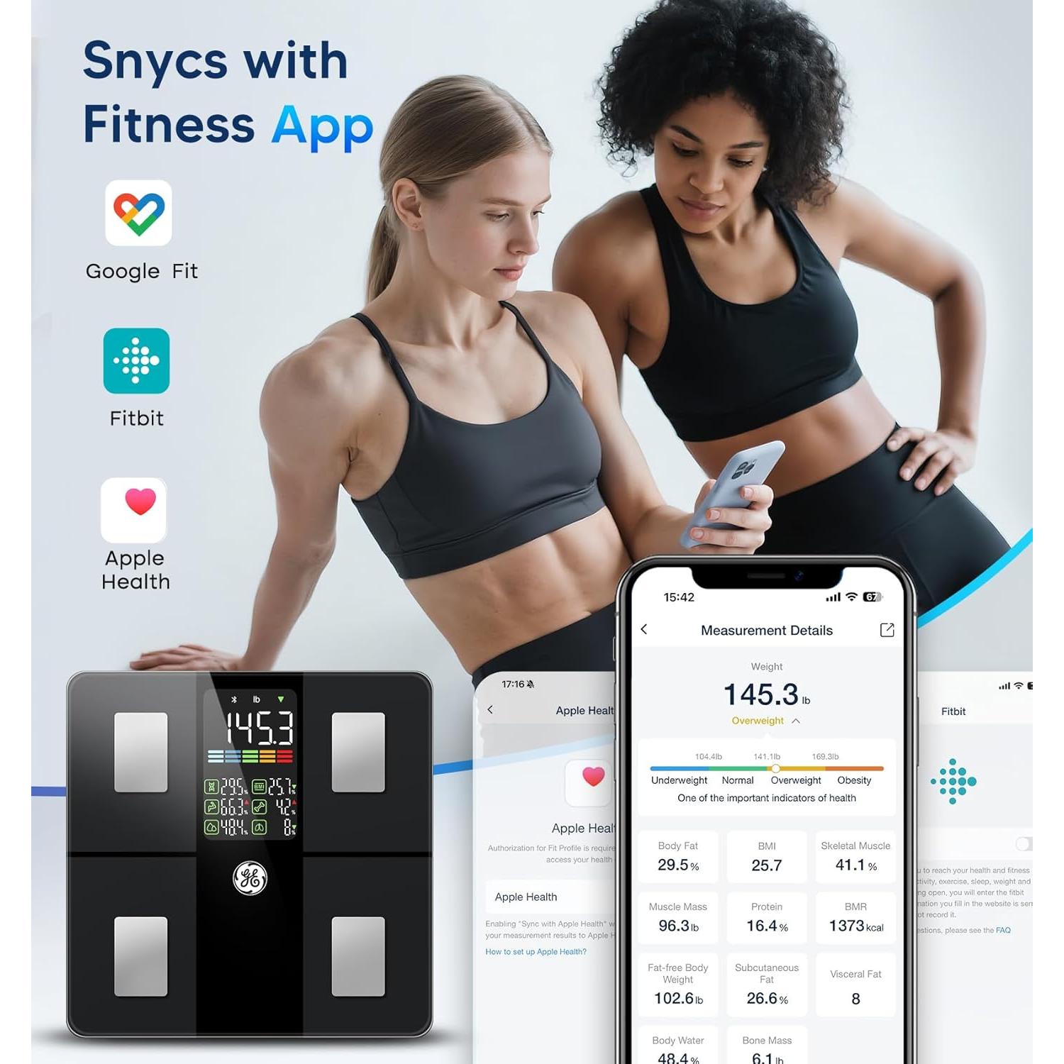 Báscula Inteligente GE CS20F para Peso Corporal 181 kg Bluetooth