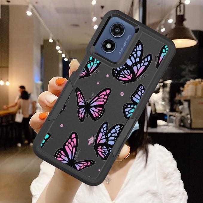 Funda Doble Capa Moto G Play 4G 2024 B-Mariposa Resistente