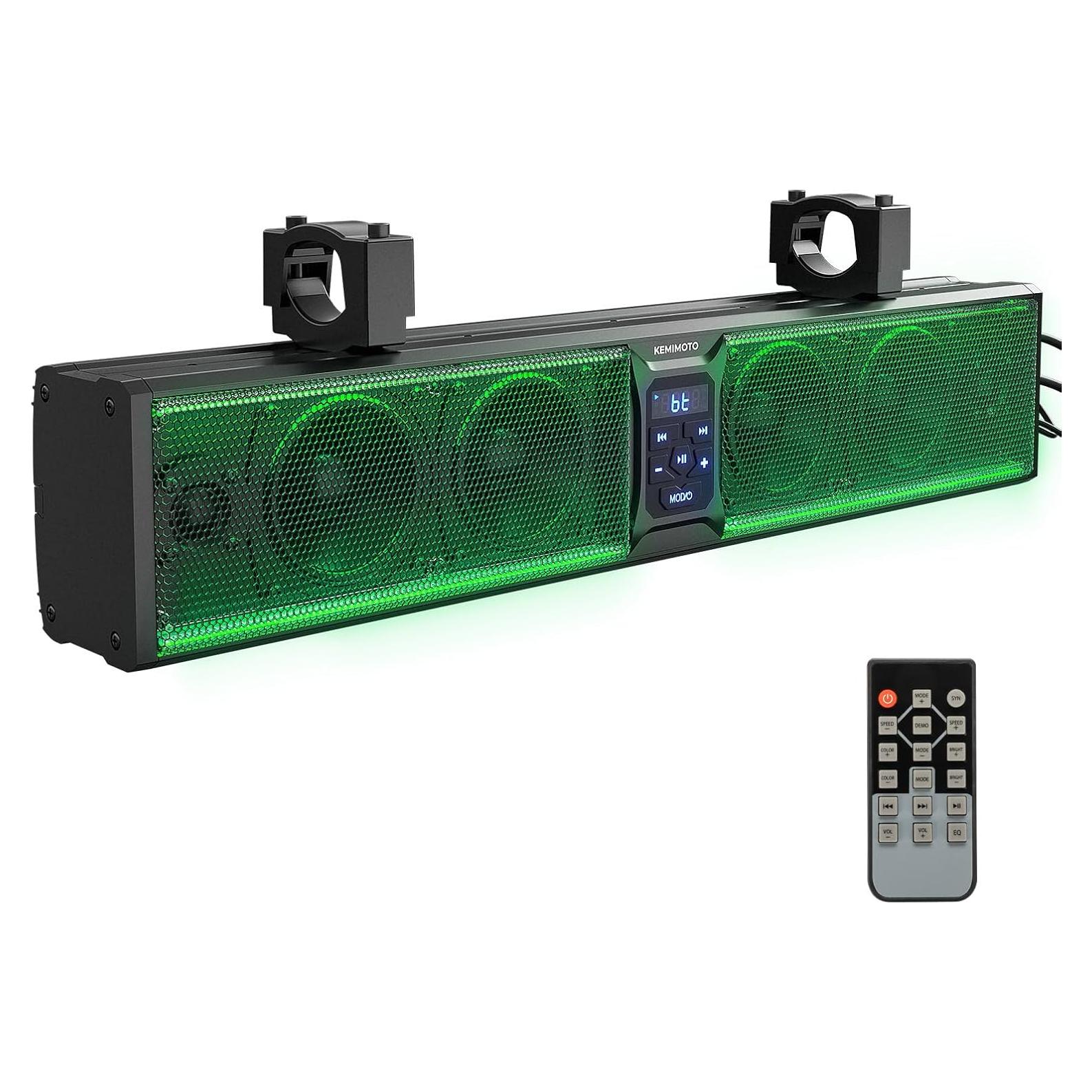 KEMIMOTO Barra de Sonido UTV 6 Altavoces RGB Impermeable