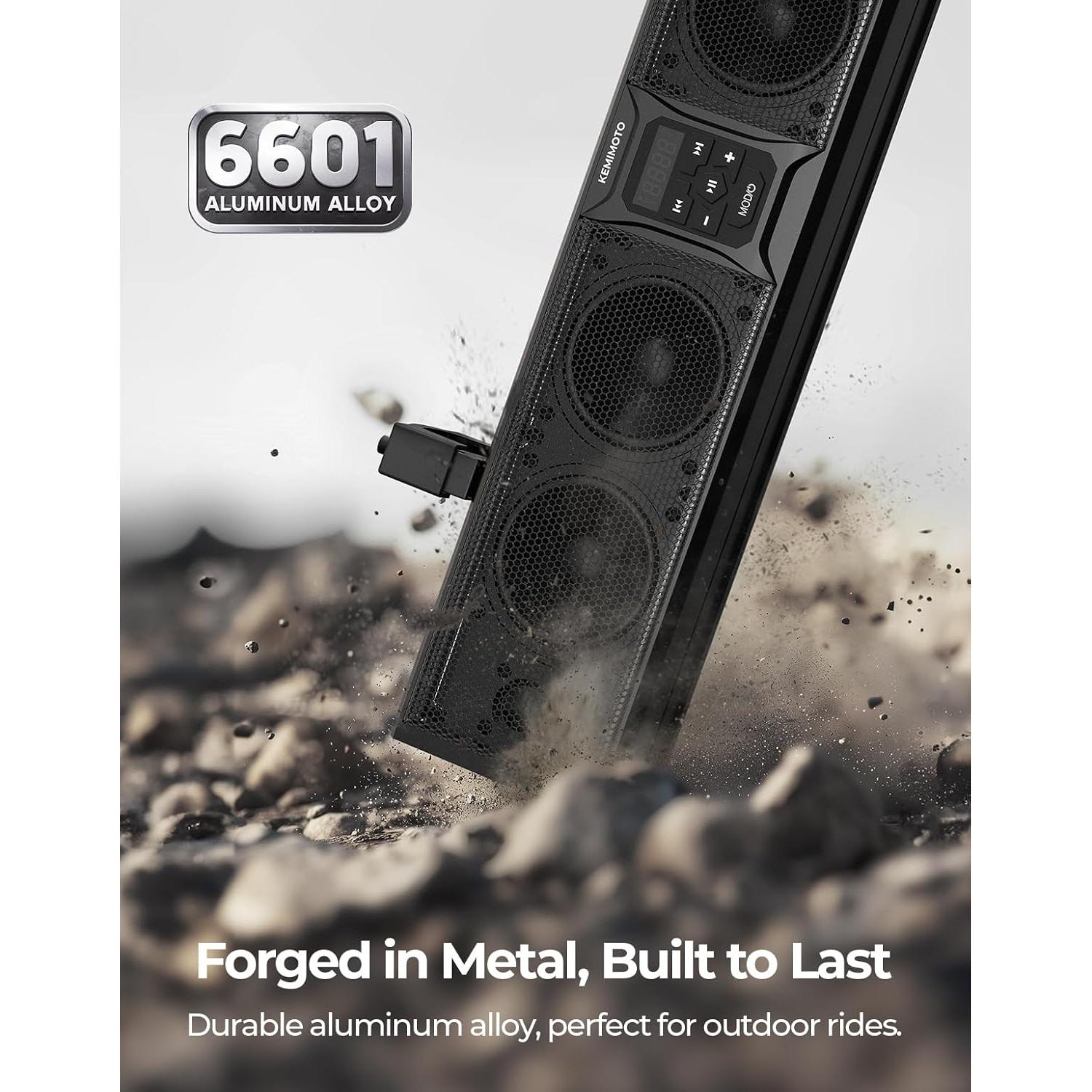 KEMIMOTO Barra de Sonido UTV 6 Altavoces RGB Impermeable