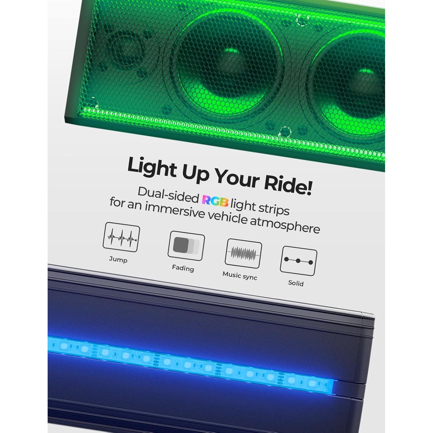 KEMIMOTO Barra de Sonido UTV 6 Altavoces RGB Impermeable