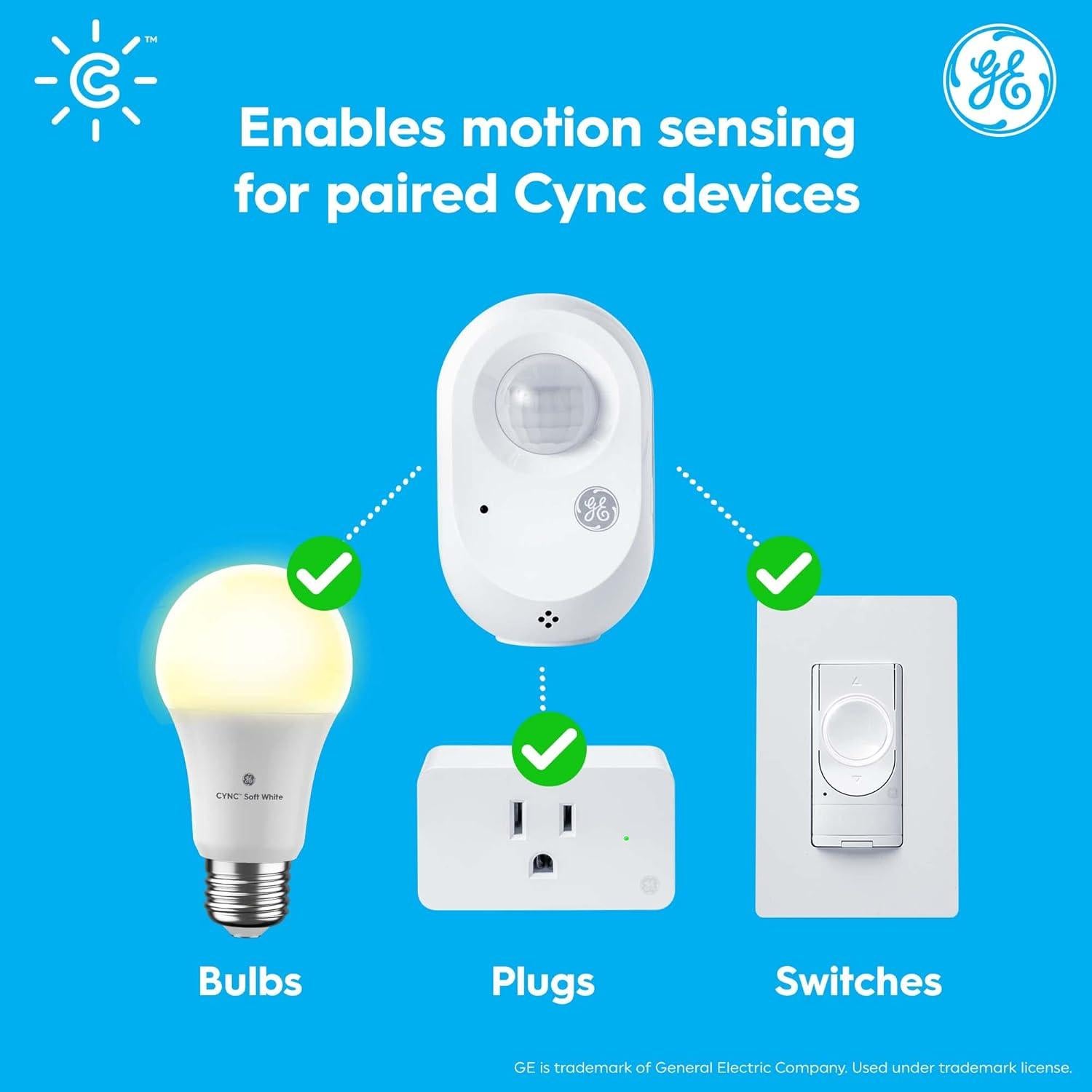 Sensor de Movimiento Inalámbrico Cync GE, Bluetooth, 6.1m