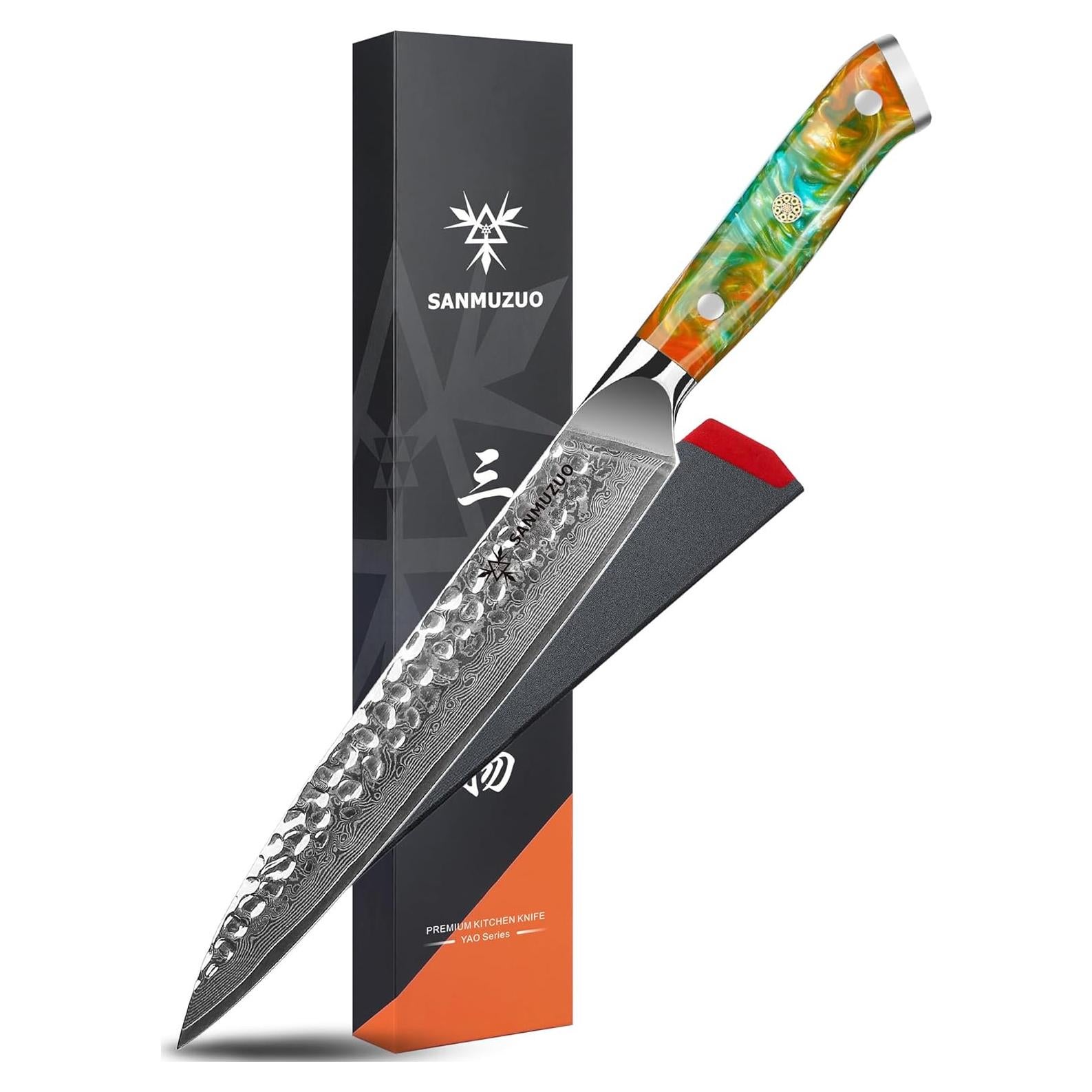 Cuchillo para Rebanar 20 cm SANMUZUO Acero Damasco VG10