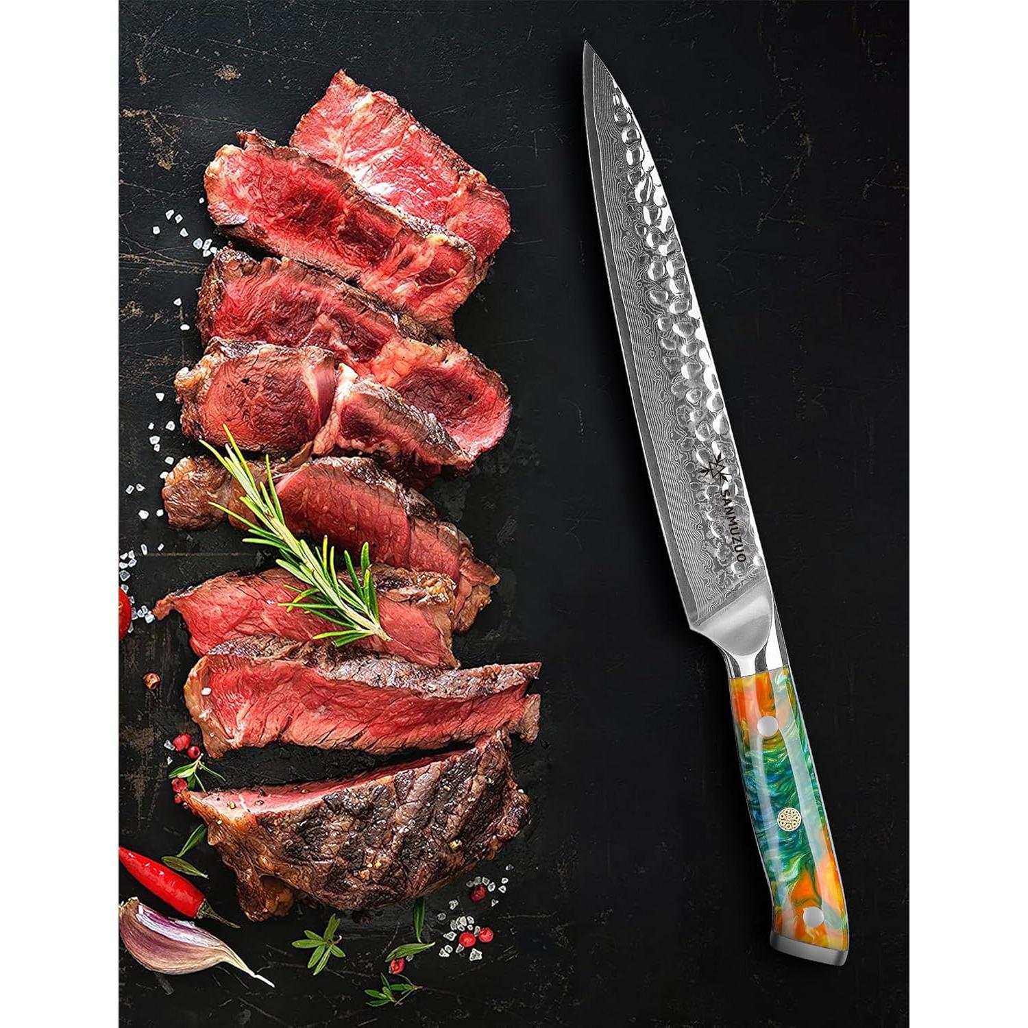 Cuchillo para Rebanar 20 cm SANMUZUO Acero Damasco VG10