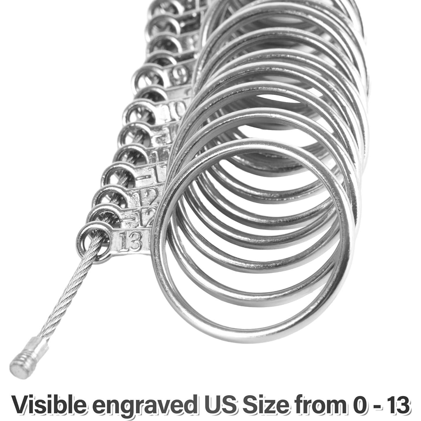 Medidor de Tamaño de Anillo NuLink Acero Inoxidable 27 Pcs