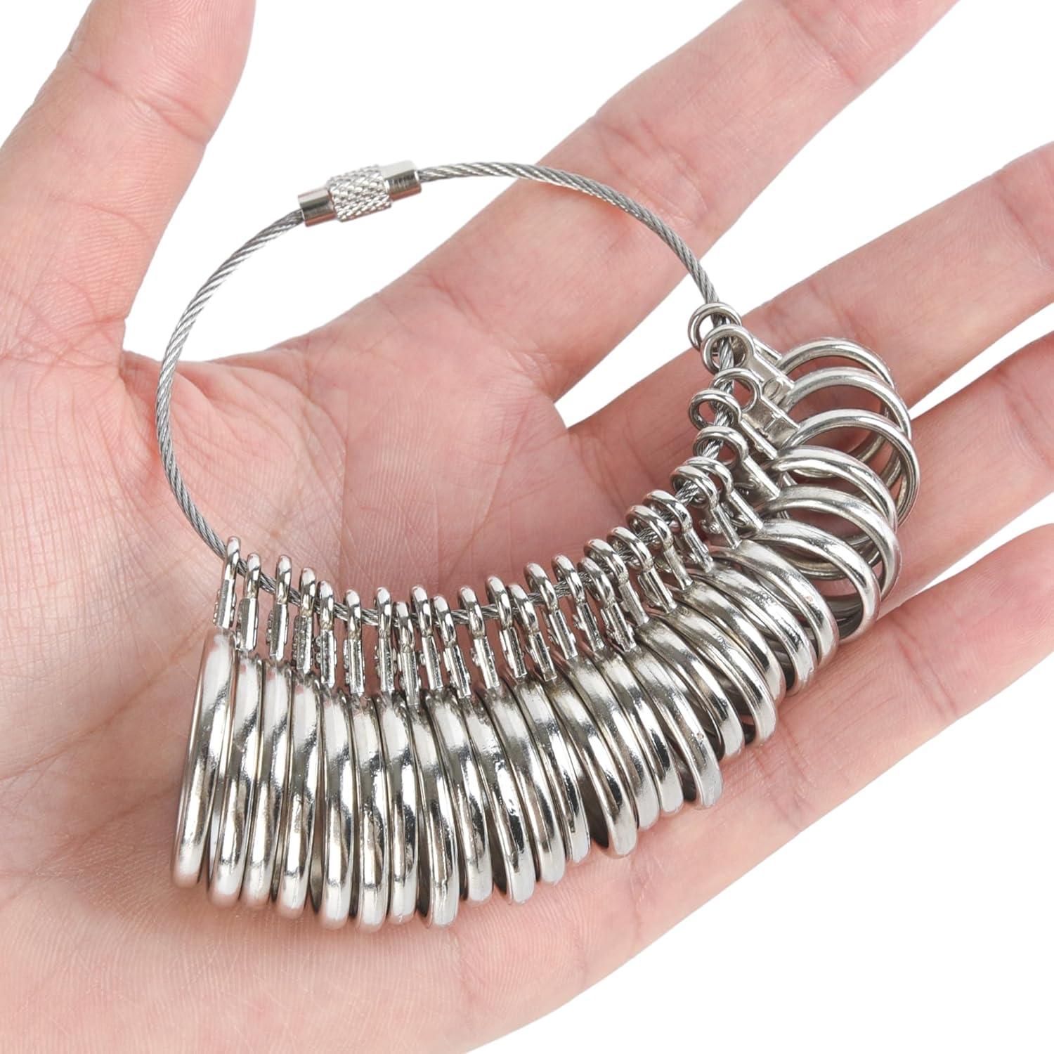Medidor de Tamaño de Anillo NuLink Acero Inoxidable 27 Pcs