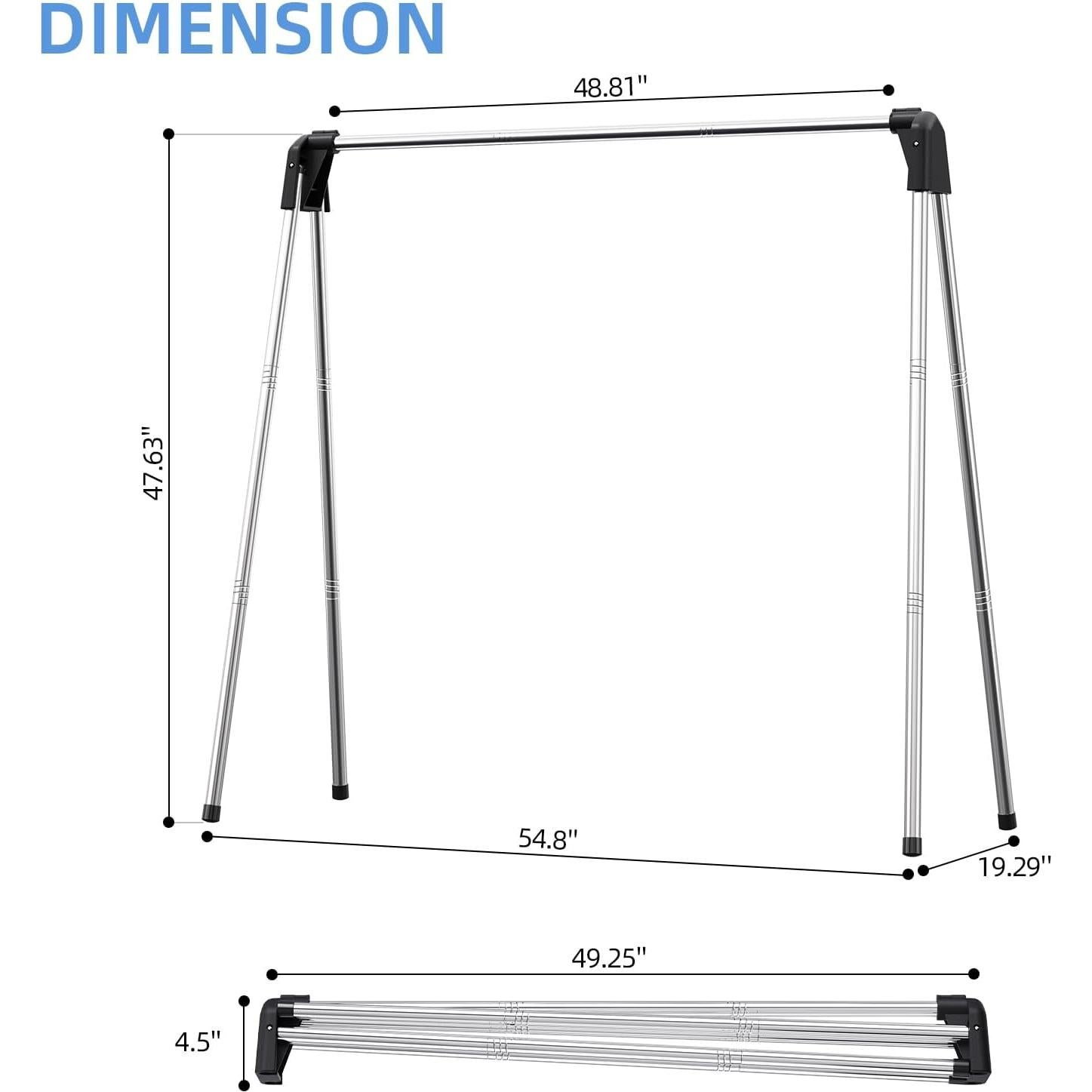 Perchero Plegable APEXCHASER de Acero Inoxidable 121.9 cm