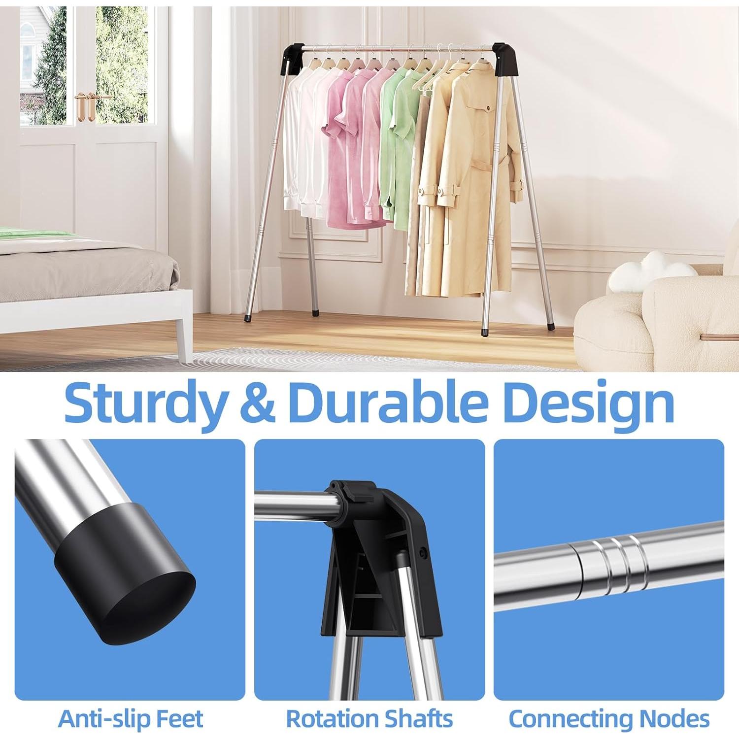 Perchero Plegable APEXCHASER de Acero Inoxidable 121.9 cm