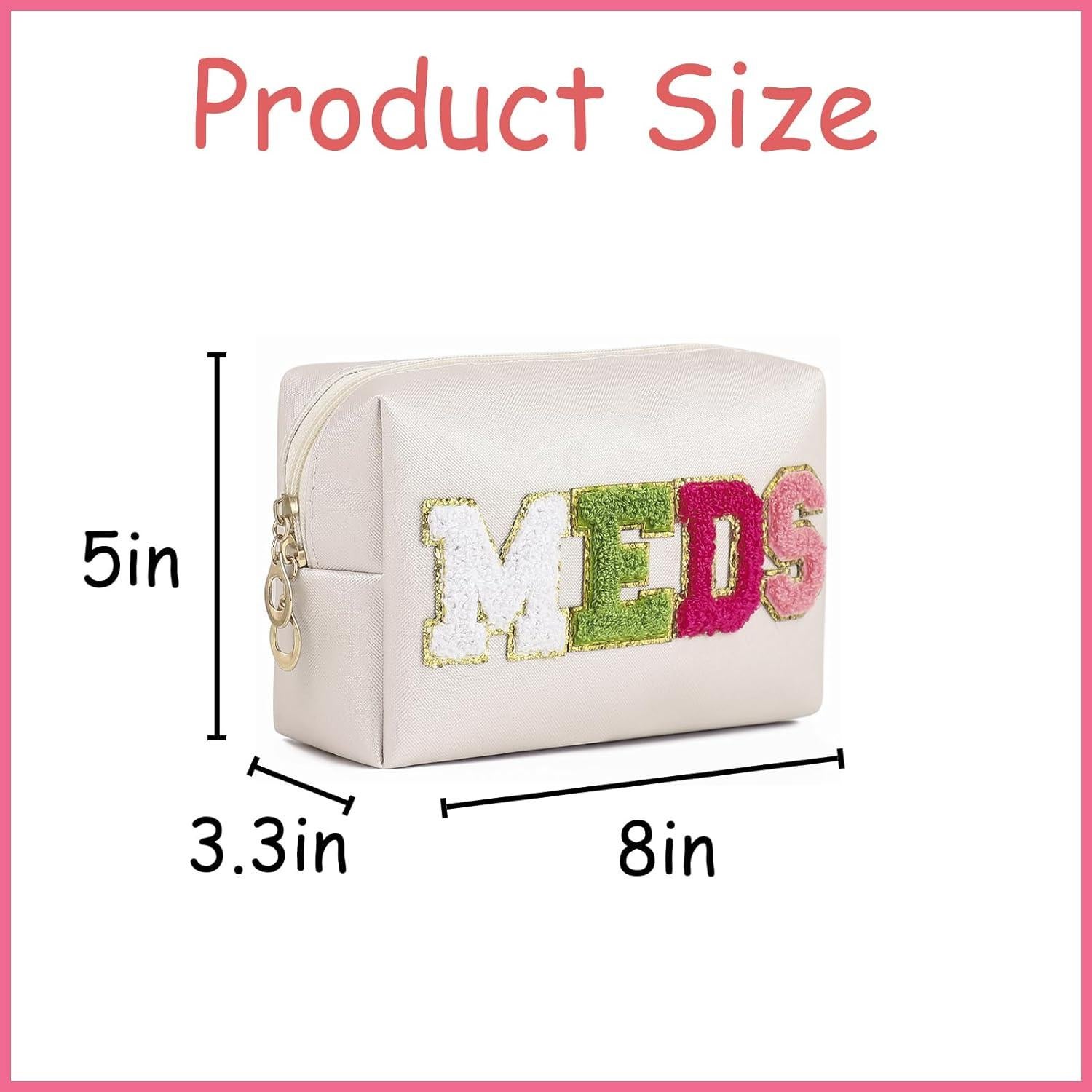 Neceser de Viaje Uekeboag Beige con Parche Chenille MEDS