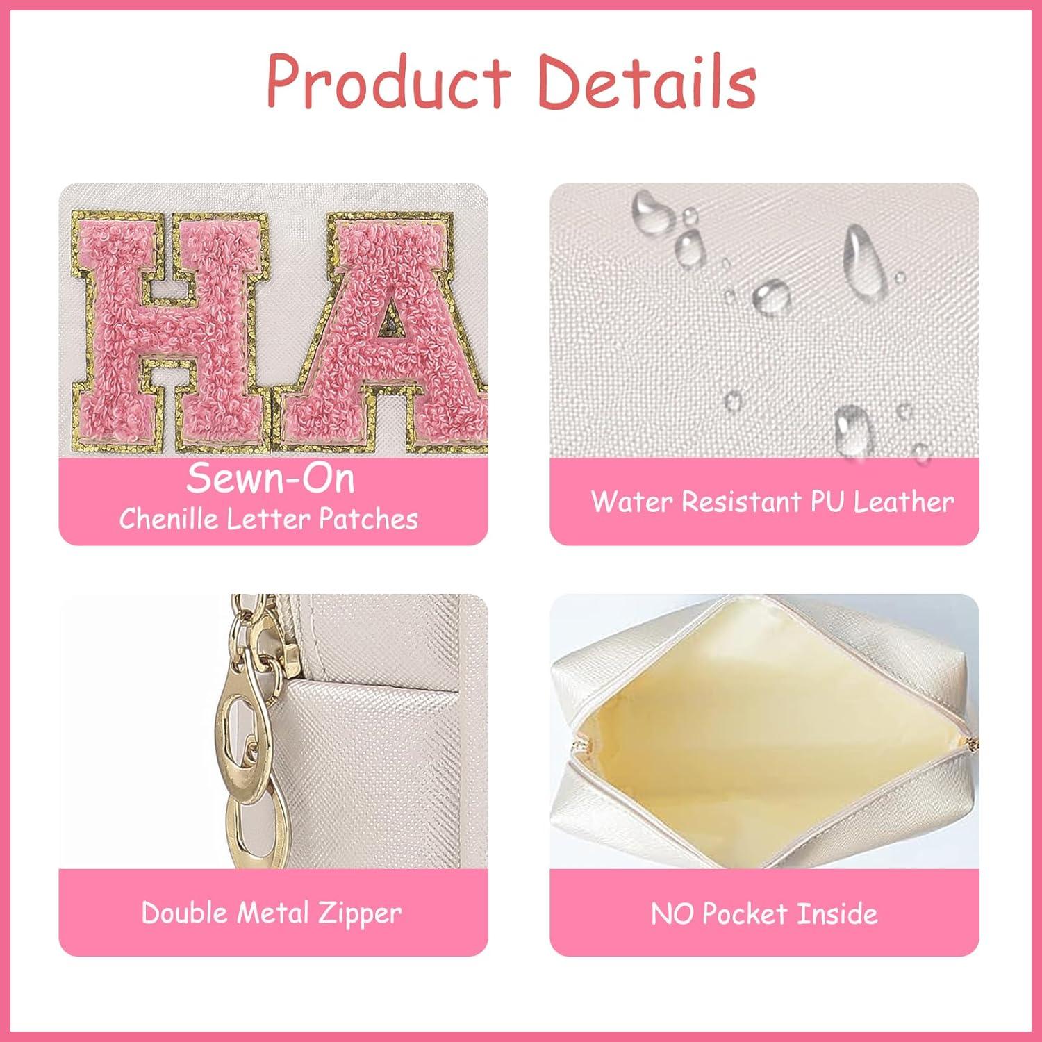 Neceser de Viaje Uekeboag Beige con Parche Chenille MEDS