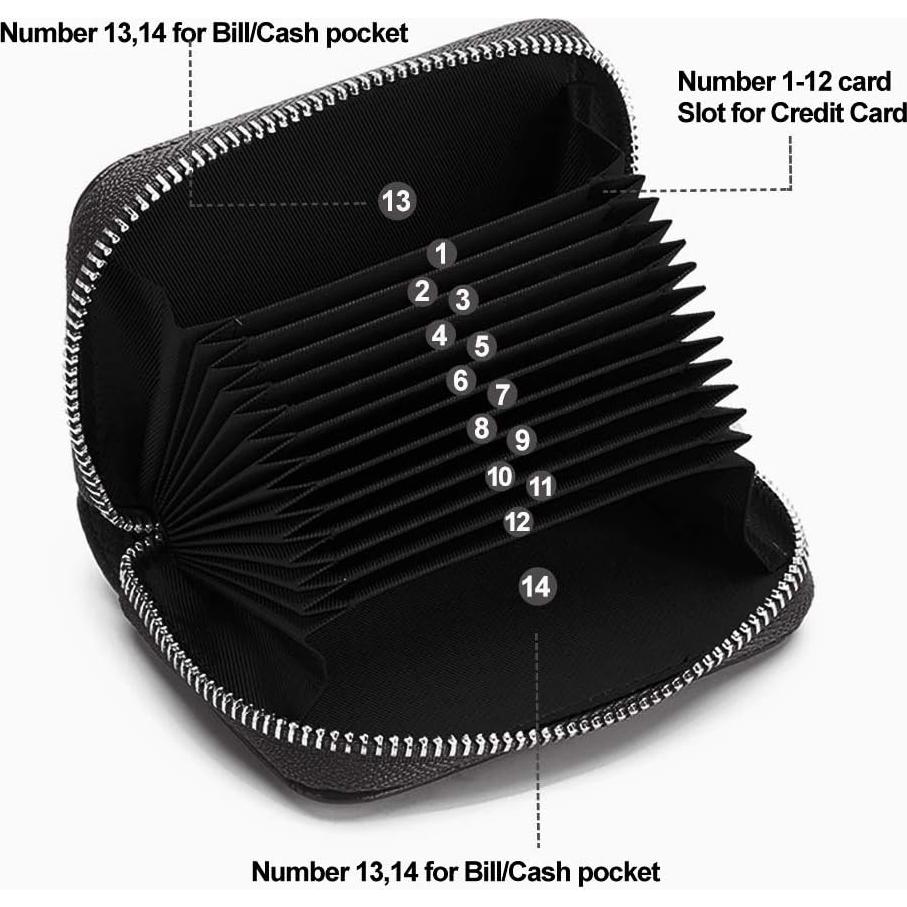 Portatarjetas RFID de Cuero Genuino EASTNIGHTS - 14 Compartimentos