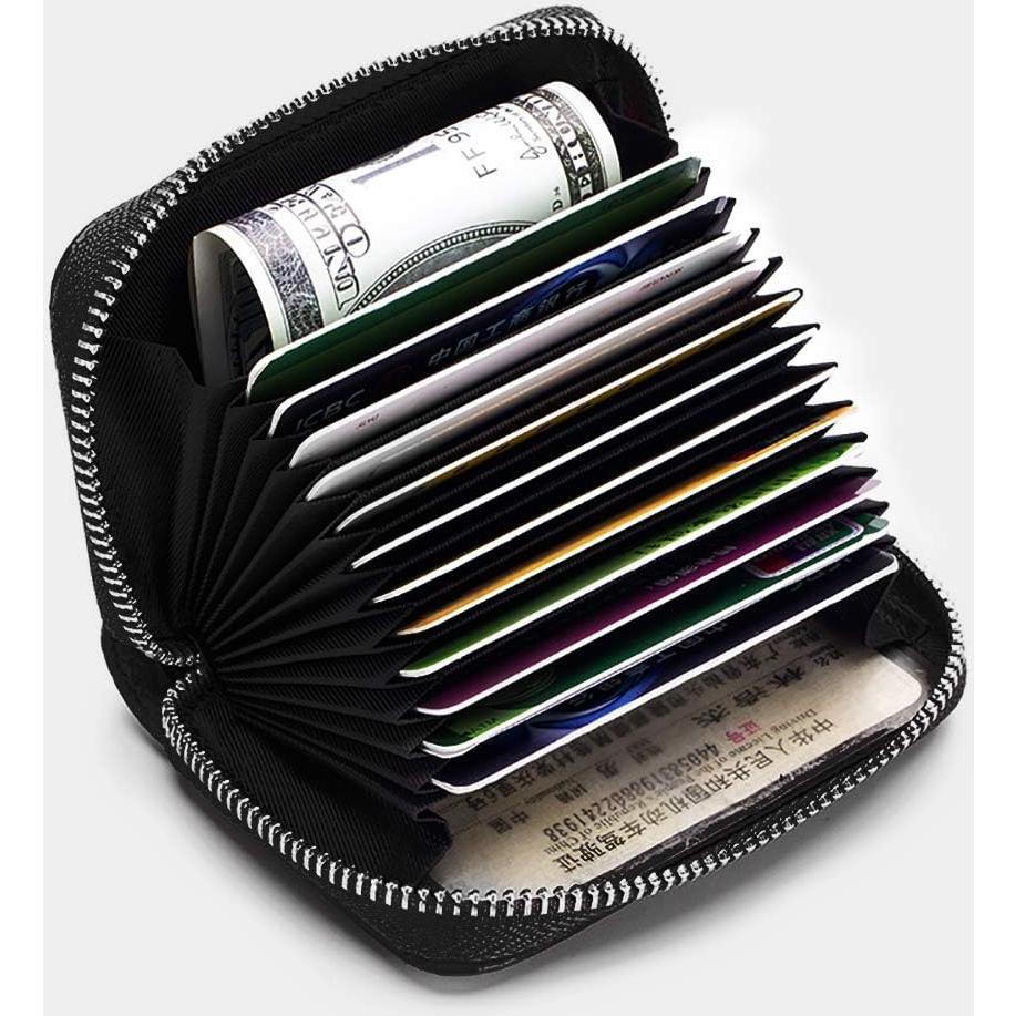 Portatarjetas RFID de Cuero Genuino EASTNIGHTS - 14 Compartimentos