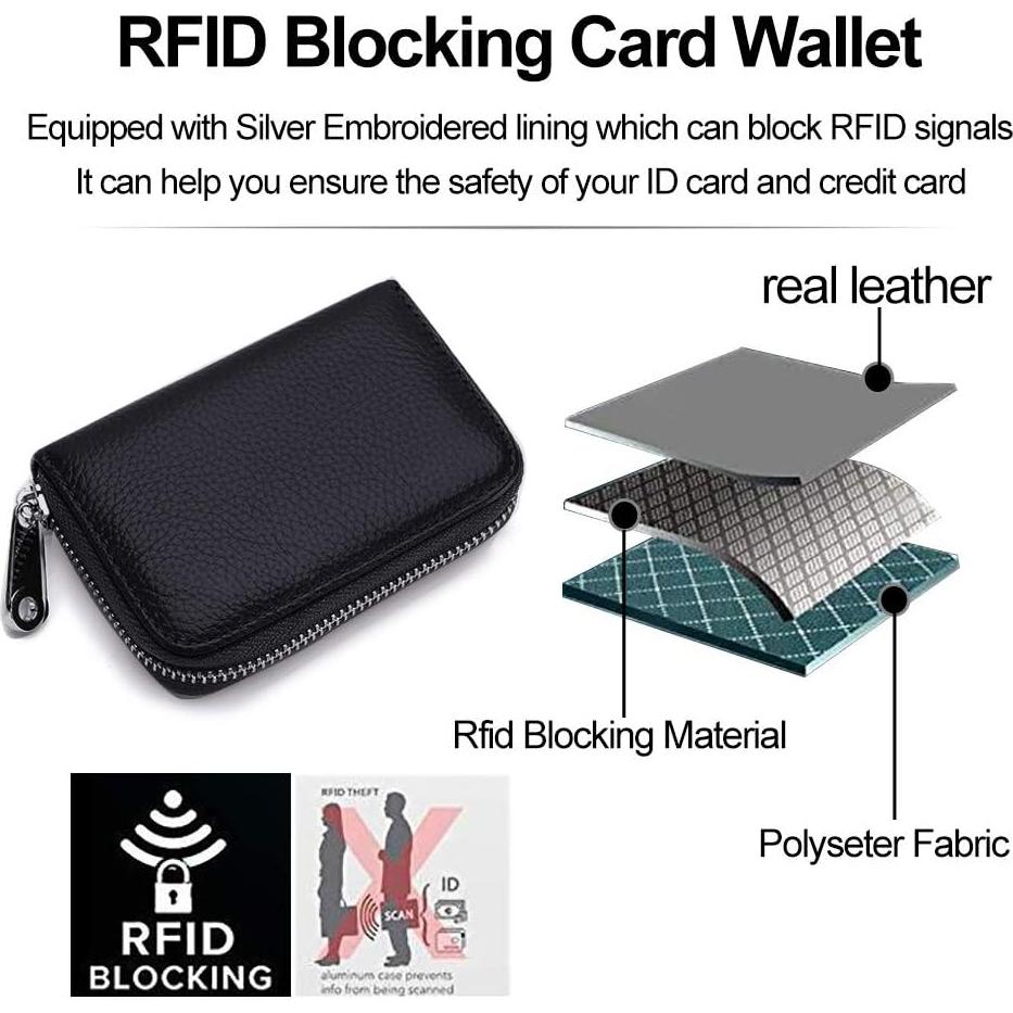 Portatarjetas RFID de Cuero Genuino EASTNIGHTS - 14 Compartimentos