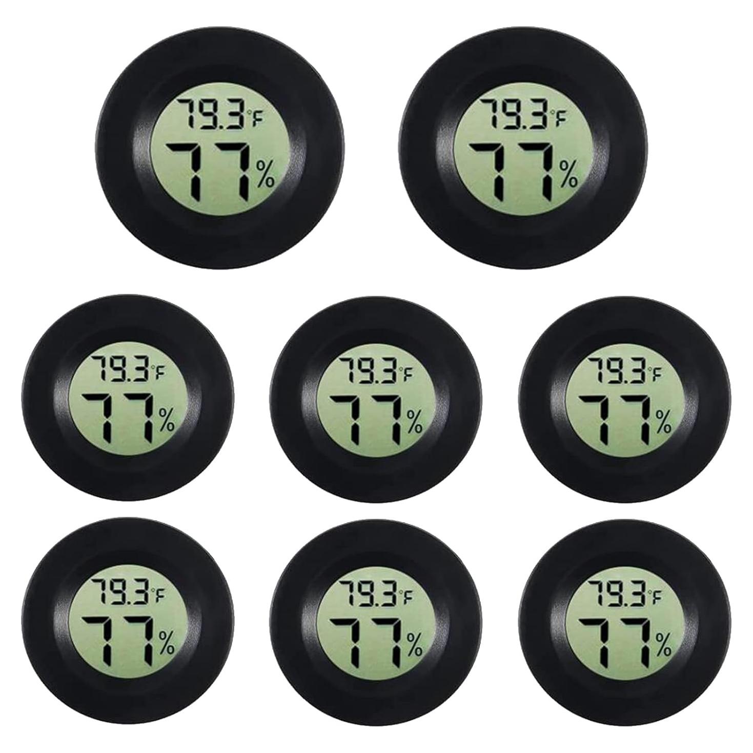 8pcs Higrómetro Termómetro Digital AEDIKO Redondo 10cm