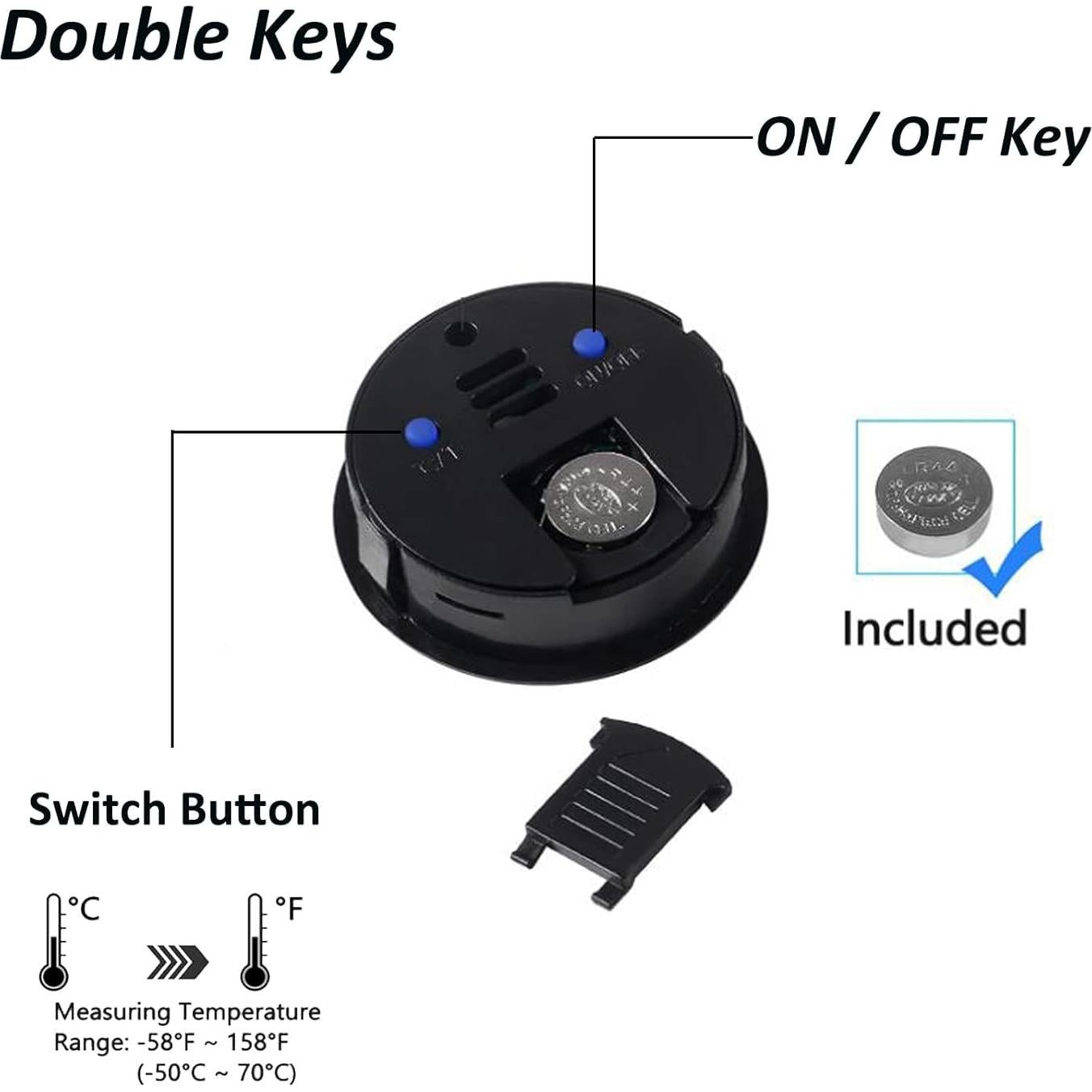 8pcs Higrómetro Termómetro Digital AEDIKO Redondo 10cm