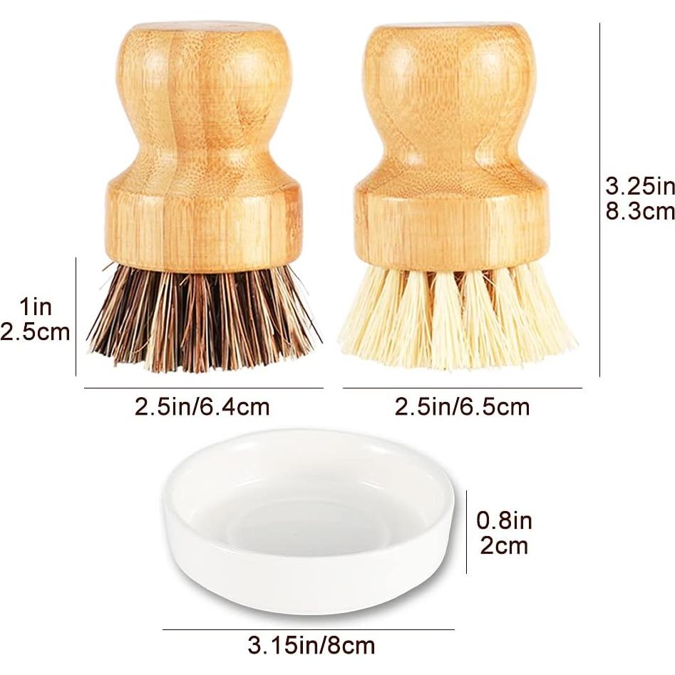Set de Cepillos de Platos de Bambú SUPERWASH PLUS - 2 Paquete