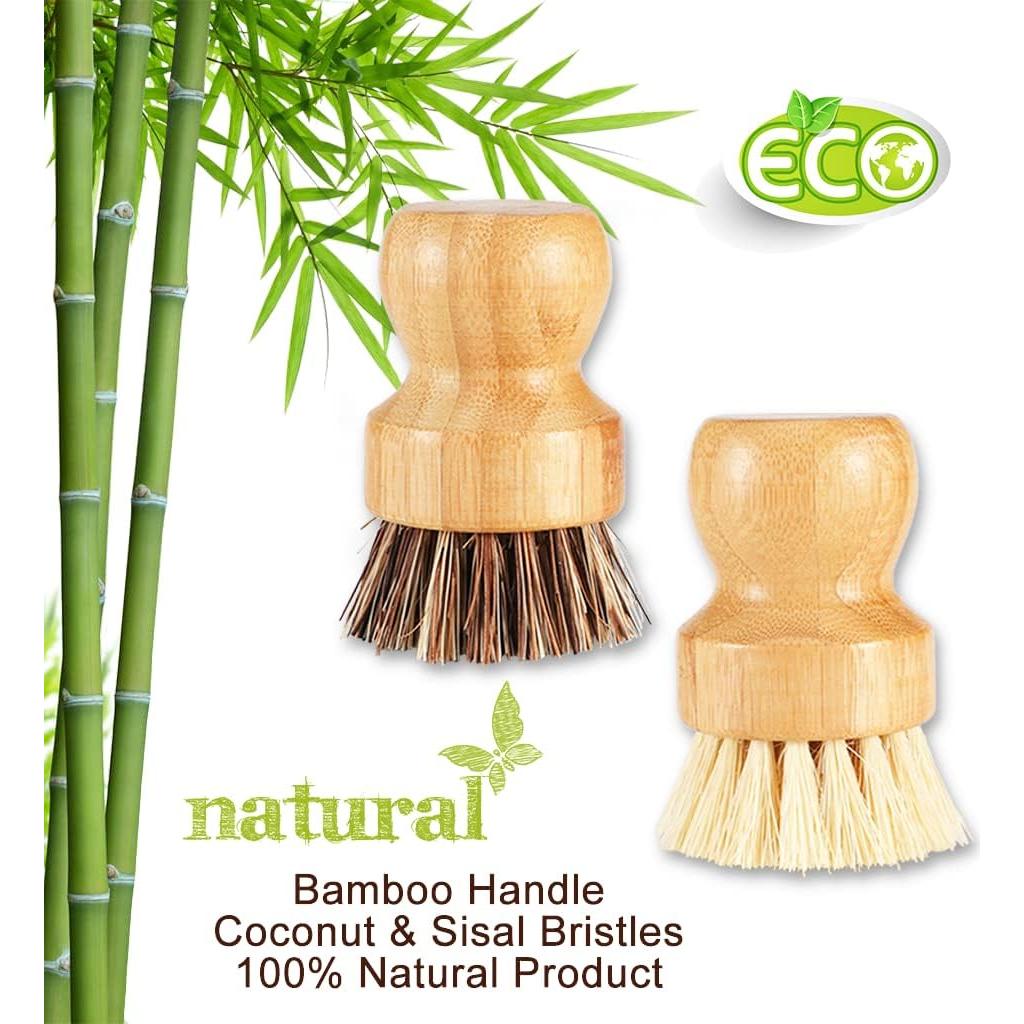 Set de Cepillos de Platos de Bambú SUPERWASH PLUS - 2 Paquete