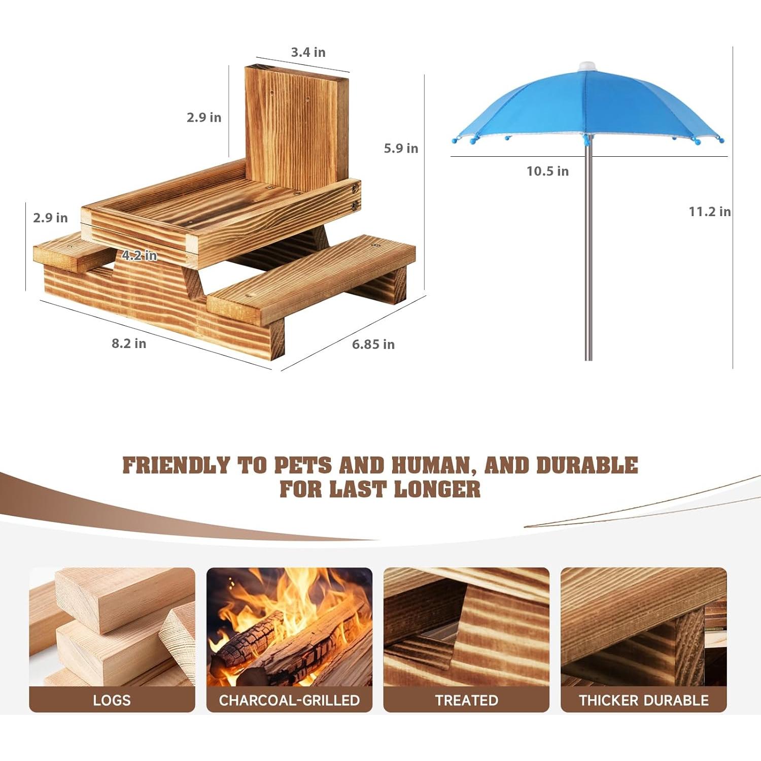 Comedero para Ardillas Gnodary con Paraguas Azul Claro
