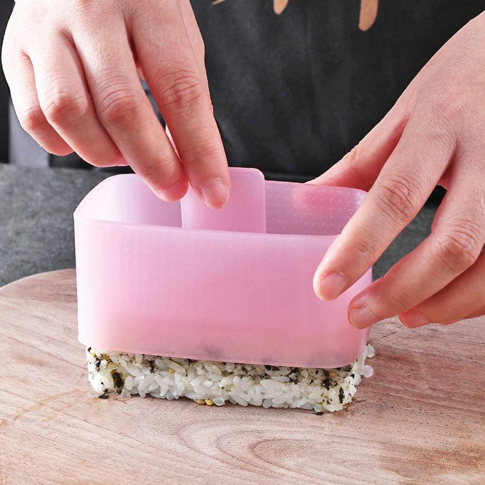 Molde Musubi Antiadherente AYCCNH Rosa con Espátula 10.3x5.5 cm