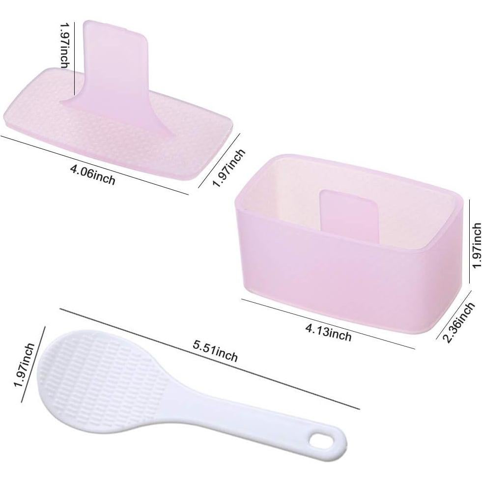 Molde Musubi Antiadherente AYCCNH Rosa con Espátula 10.3x5.5 cm