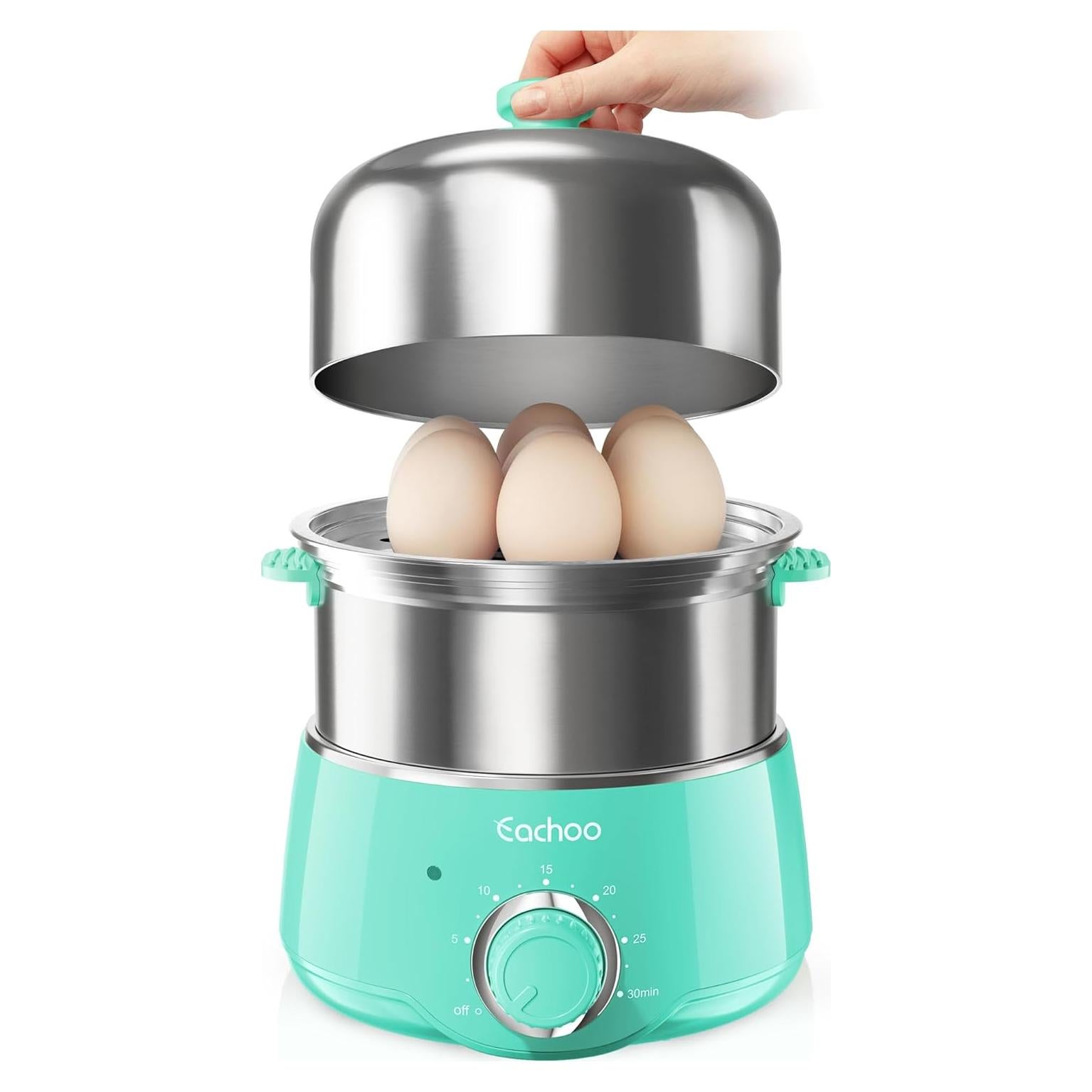 Cocinero de Huevos Duro CACHOO Aqua 14 Huevos 30 Min Temporizador