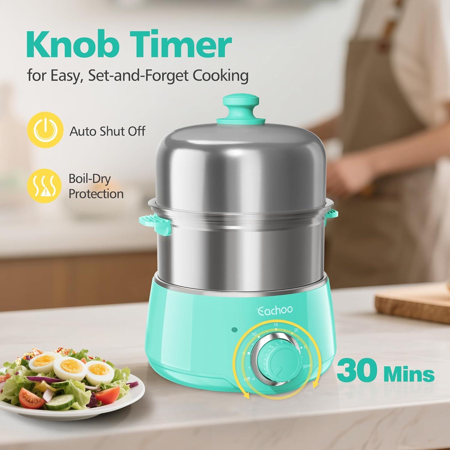 Cocinero de Huevos Duro CACHOO Aqua 14 Huevos 30 Min Temporizador