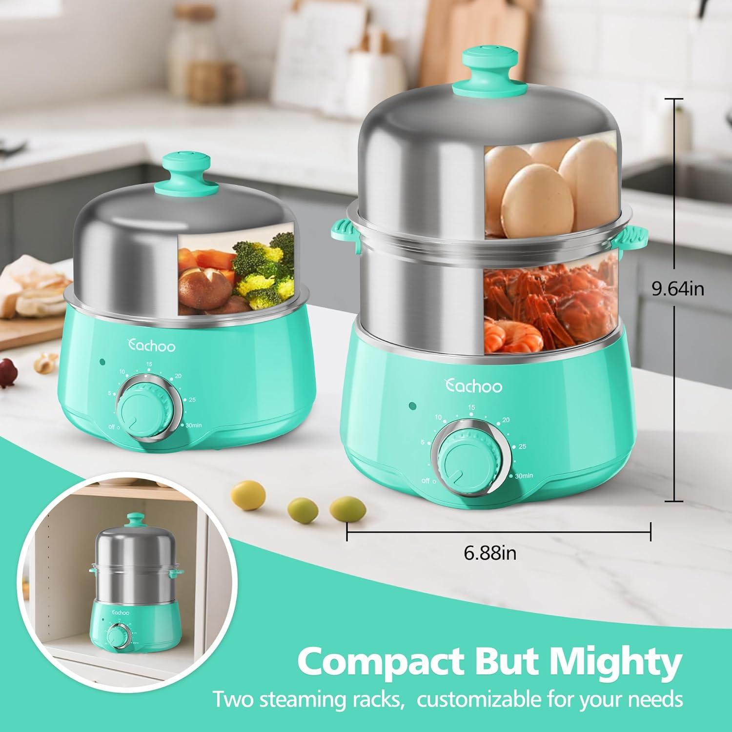 Cocinero de Huevos Duro CACHOO Aqua 14 Huevos 30 Min Temporizador