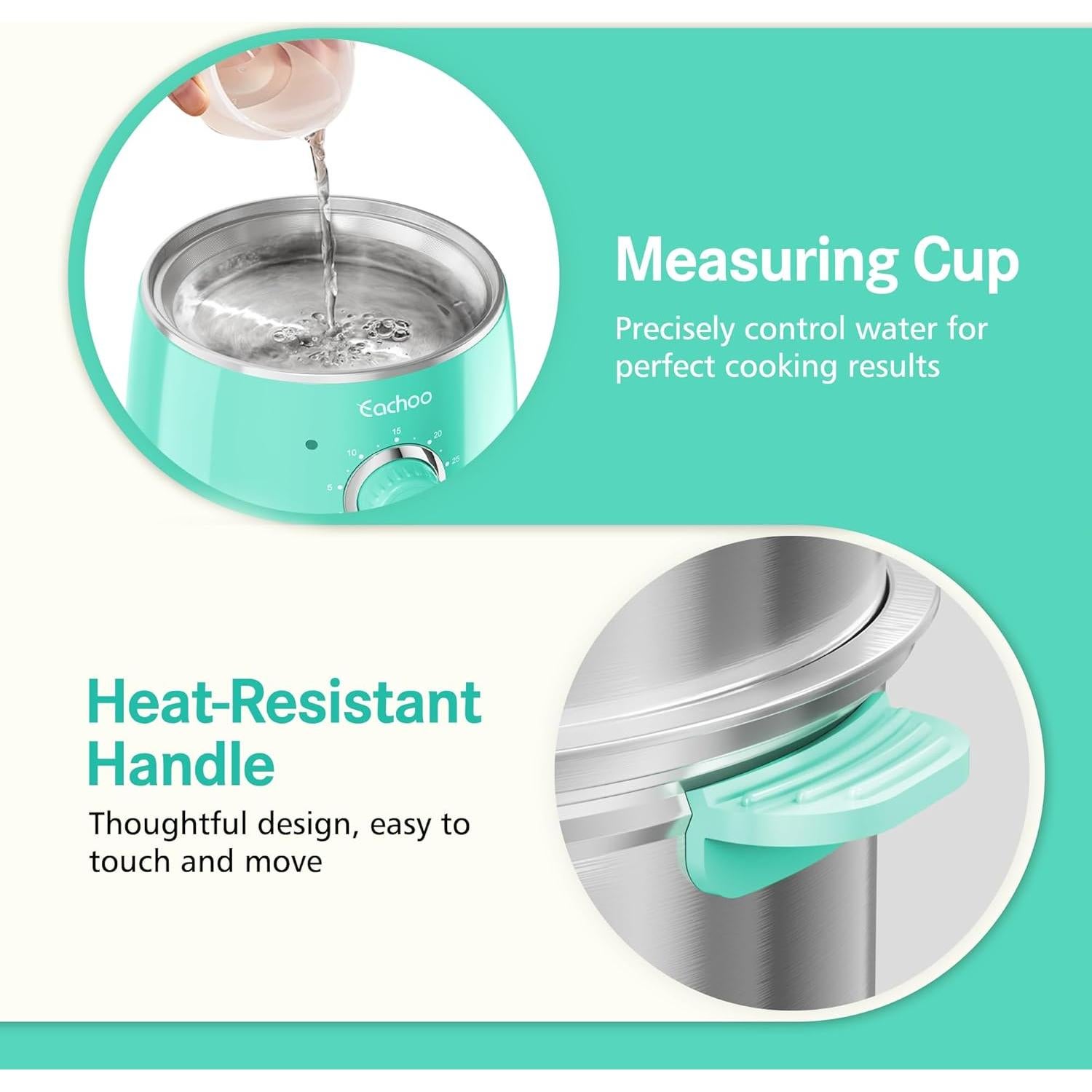 Cocinero de Huevos Duro CACHOO Aqua 14 Huevos 30 Min Temporizador