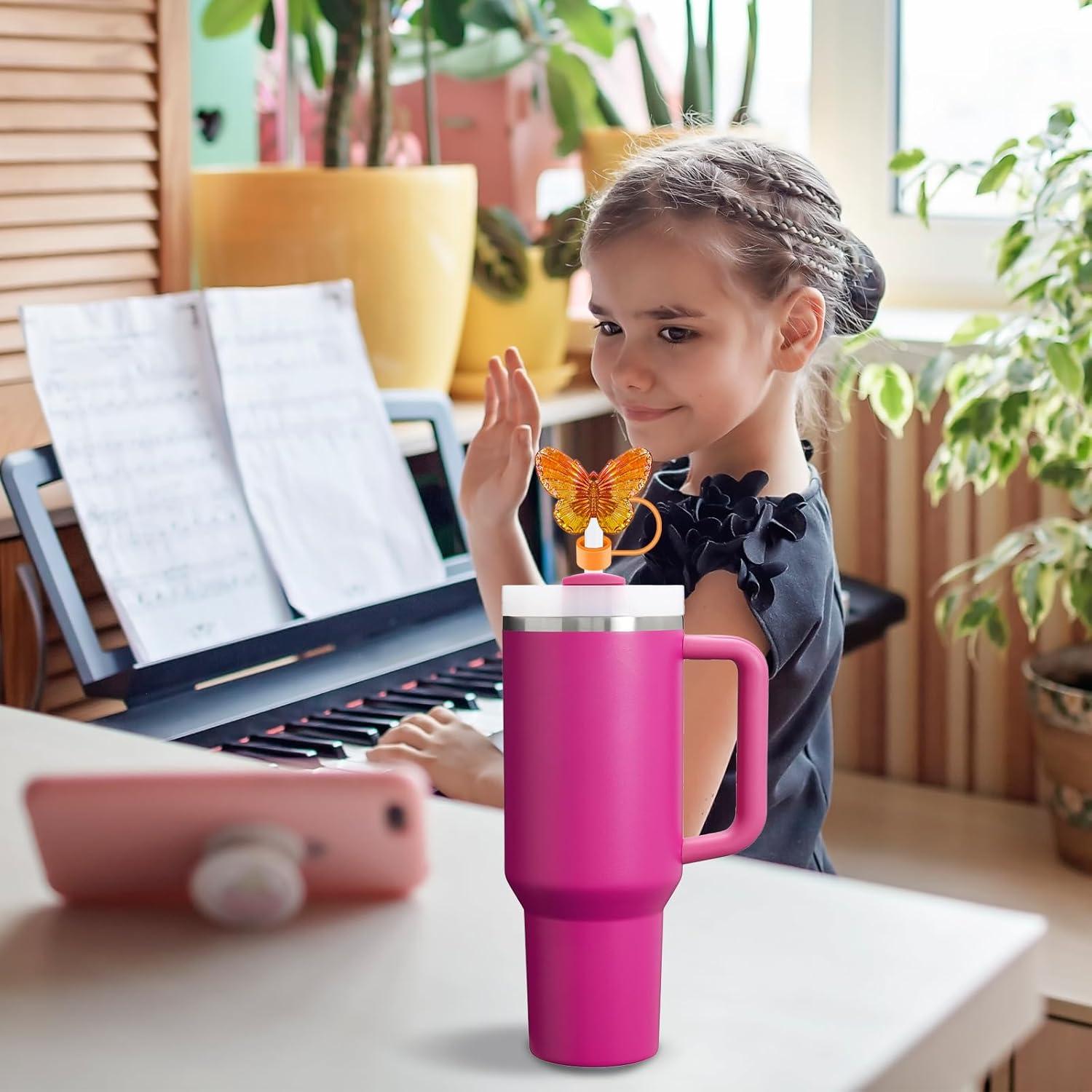 Tapa de Pajita de Silicona Mariposa Hikkcos para Botellas 30-40oz