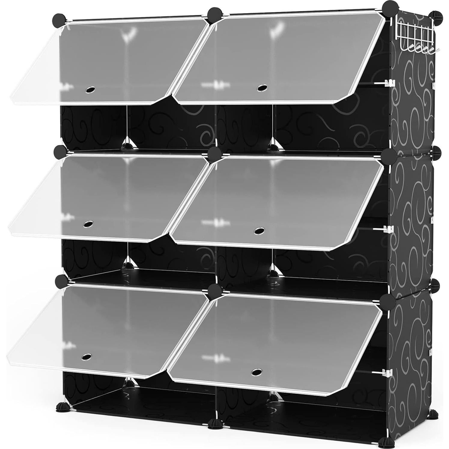 Organizador de Zapatos ROJASOP 6 Niveles para 24 Pares Negro