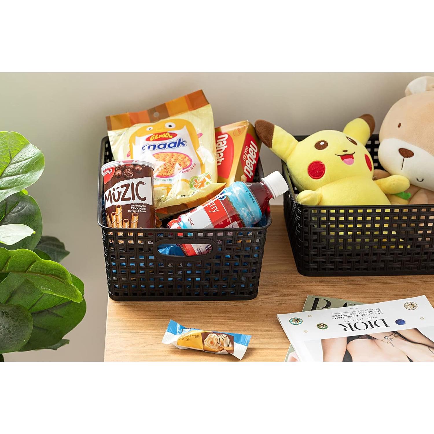 Cestas de Almacenamiento de Plástico Esliter 29x22x11 cm - Paquete de 4