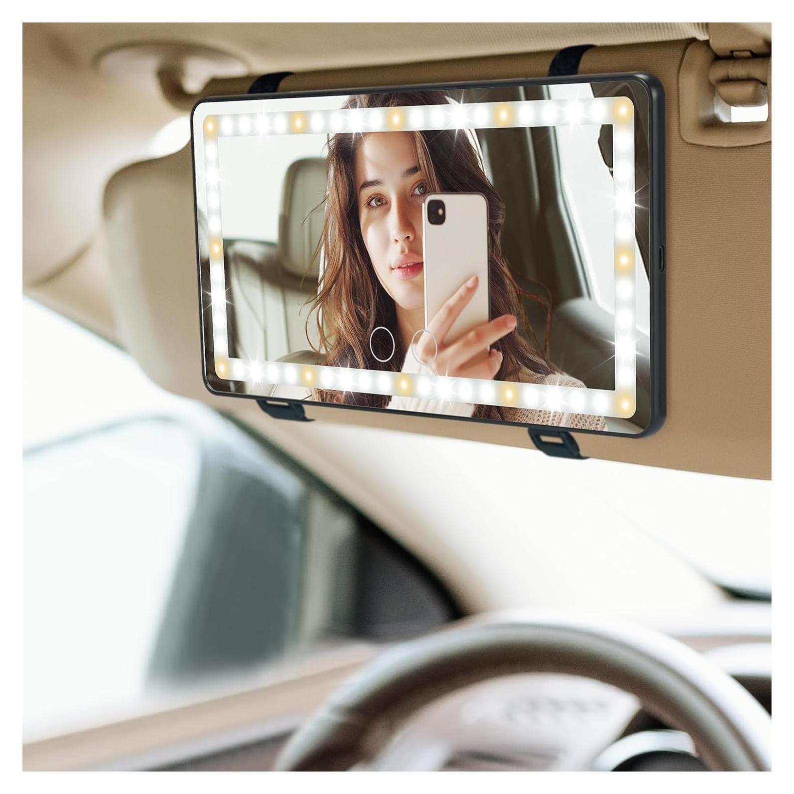 Espejo de Vanidad JOYTUTUS para Coche con Luces LED Regulables