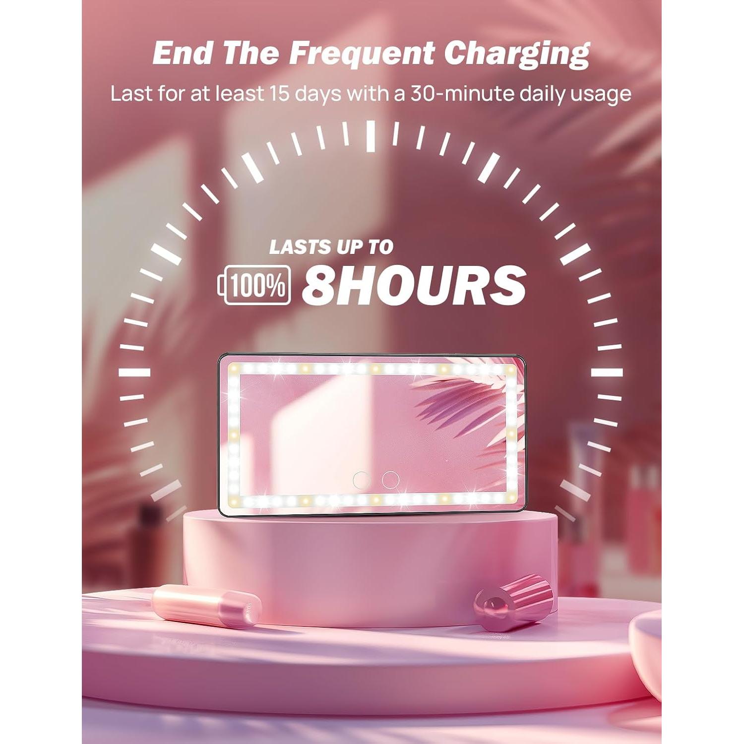 Espejo de Vanidad JOYTUTUS para Coche con Luces LED Regulables