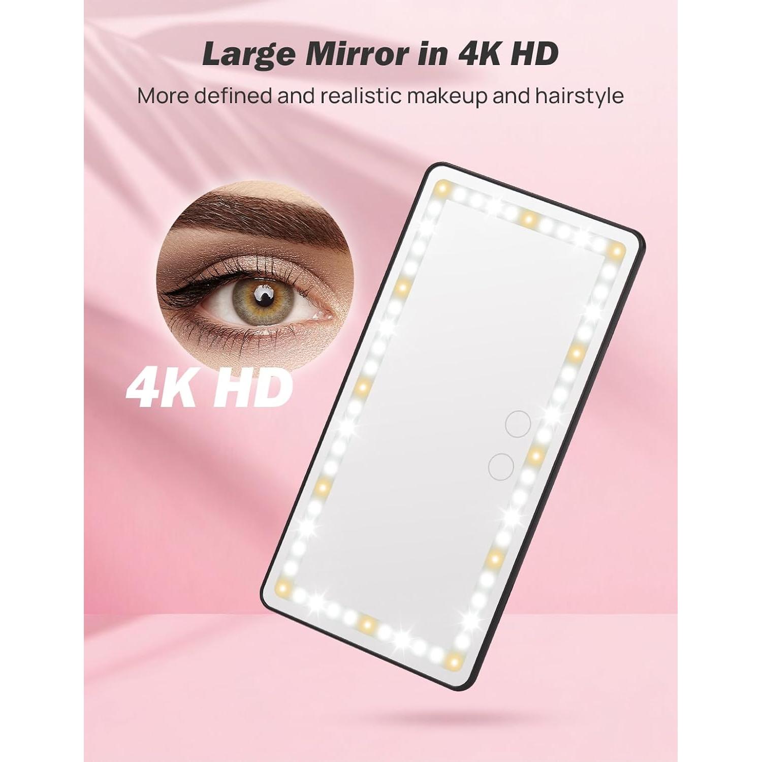 Espejo de Vanidad JOYTUTUS para Coche con Luces LED Regulables