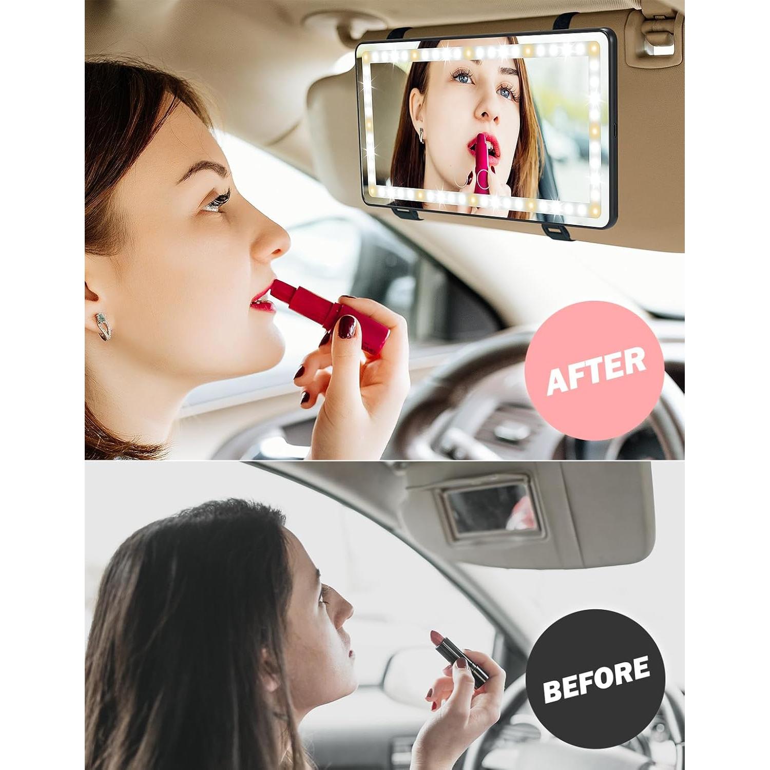 Espejo de Vanidad JOYTUTUS para Coche con Luces LED Regulables