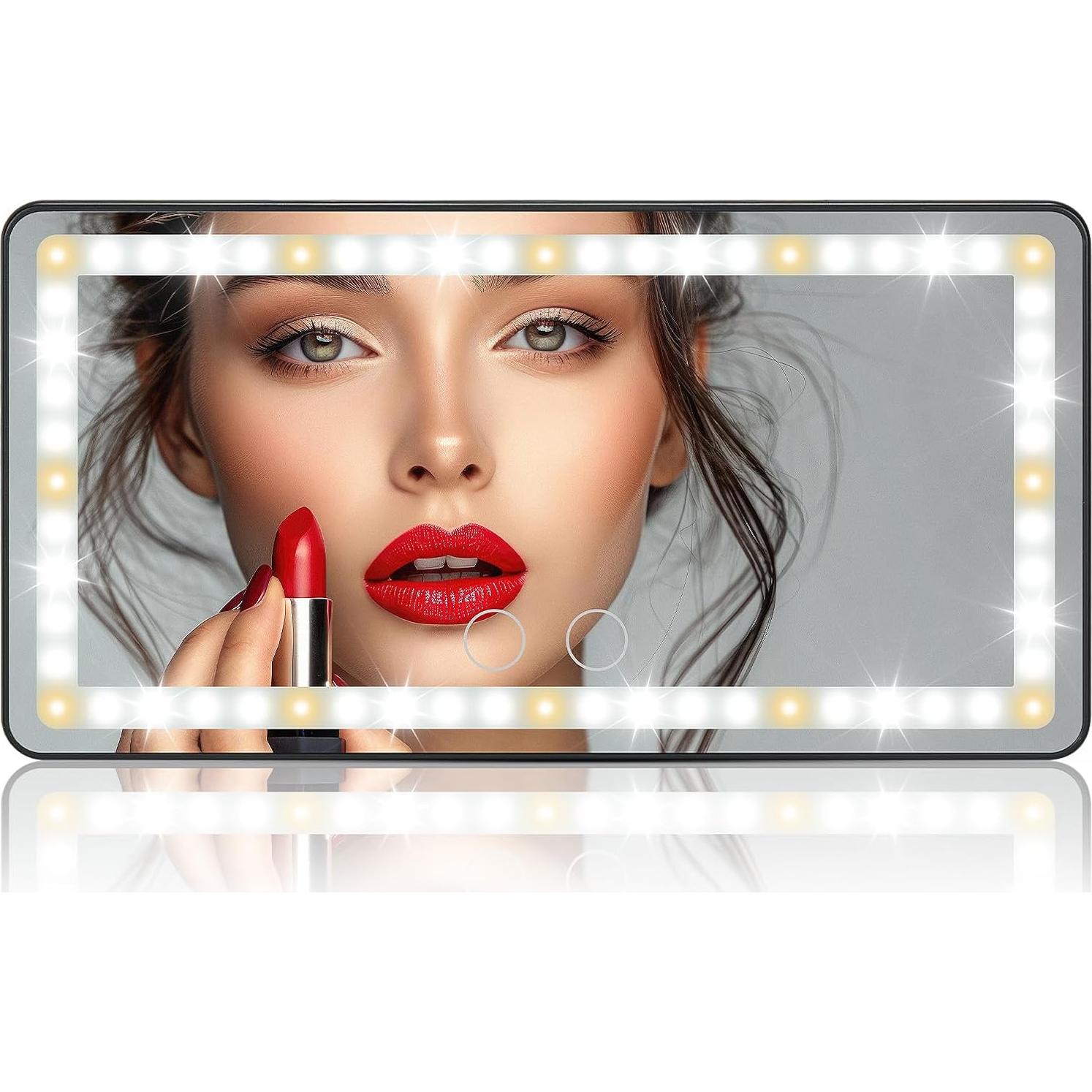 Espejo de Vanidad JOYTUTUS para Coche con Luces LED Regulables