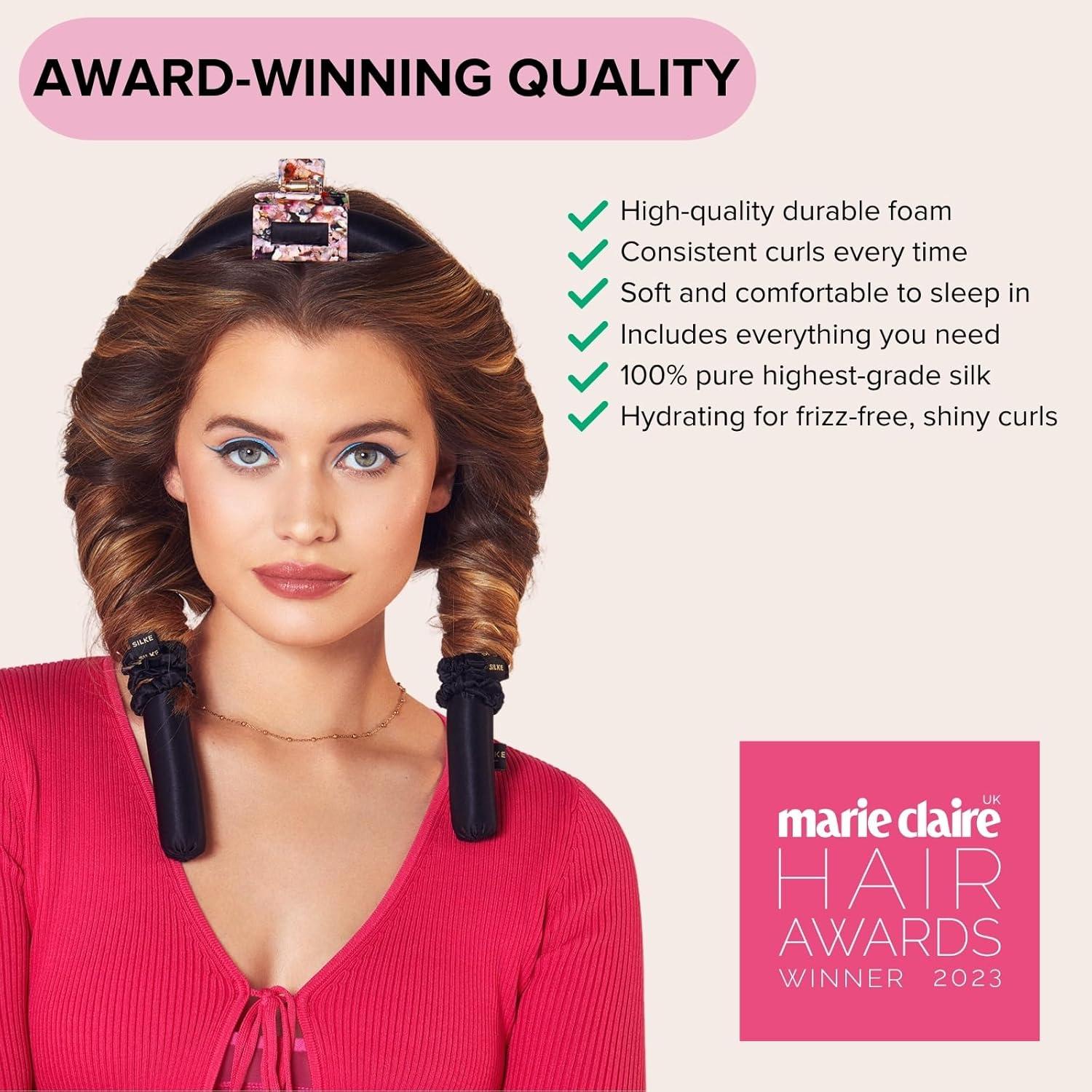 Rulos de Pelo Sin Calor SILKE - Set de Seda Negra 26x24cm