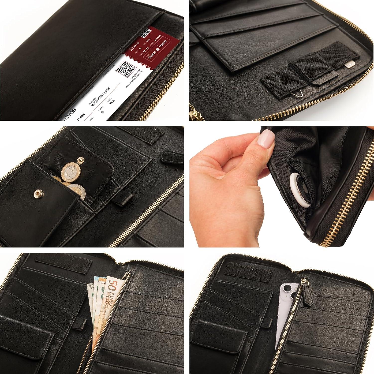 Organizador de Documentos de Viaje Apadi - Cartera Pasaporte RFID