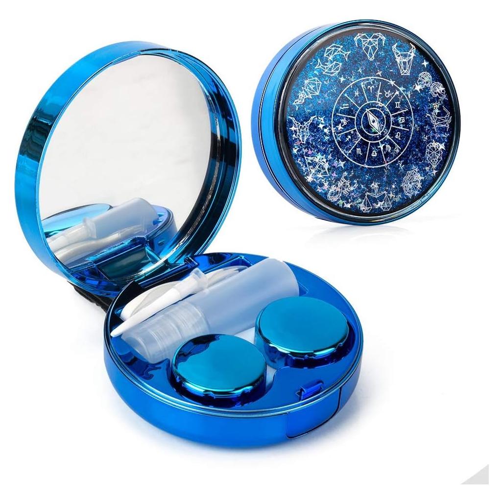 Estuche para Lentes de Contacto Ofone Azul 5 en 1 con Accesorios