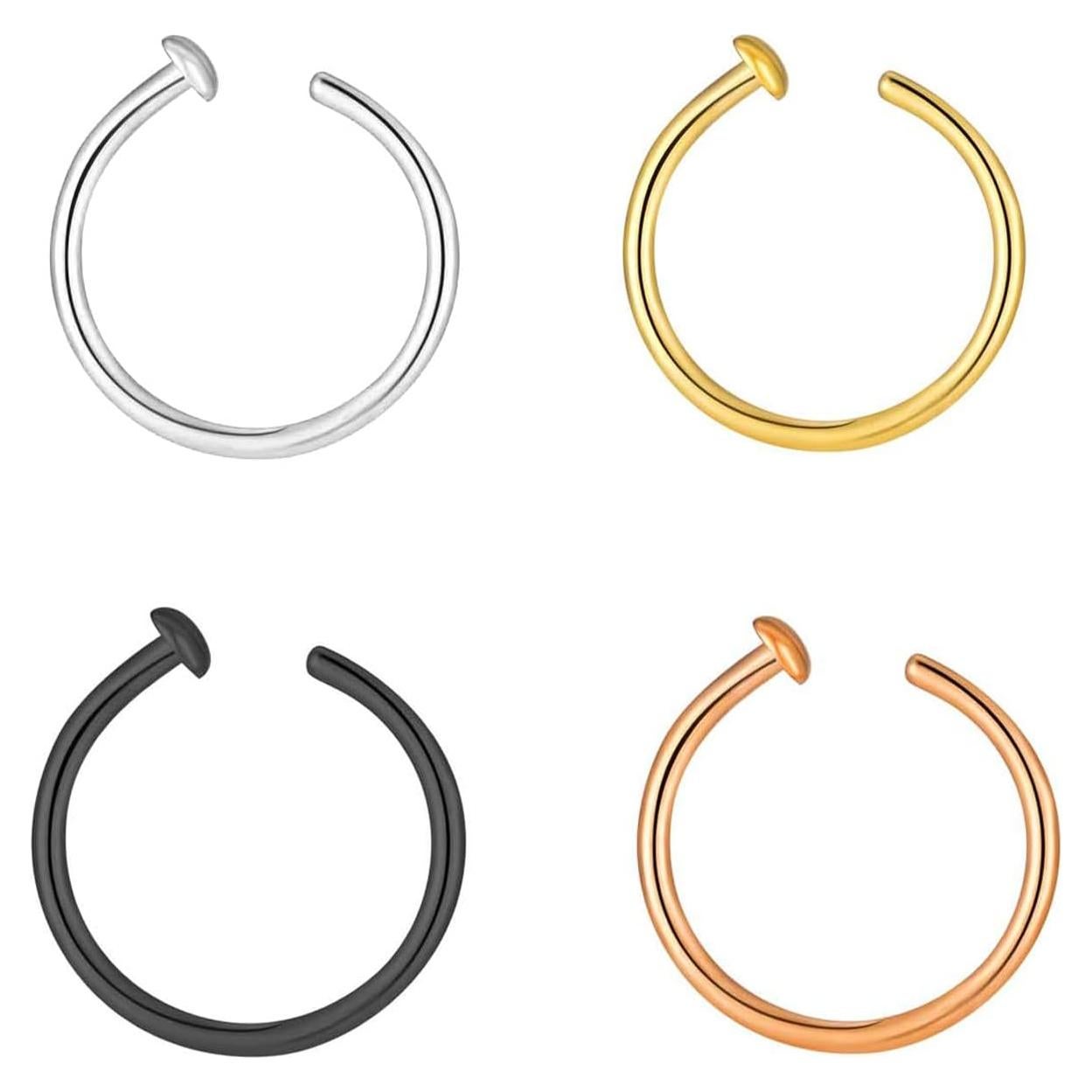 Anillo de Nariz Doble Espiral Acero Inoxidable 8mm 20g