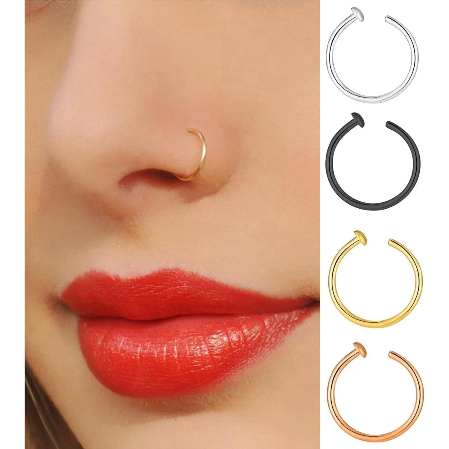 Anillo de Nariz Doble Espiral Acero Inoxidable 8mm 20g