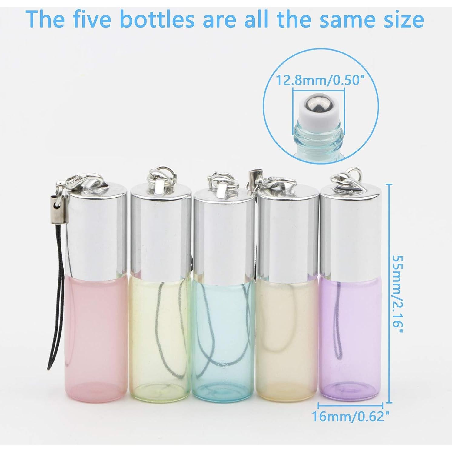 Juego de 10 Botellas de Vidrio Roll-on 5ml Newzoll para Aceites