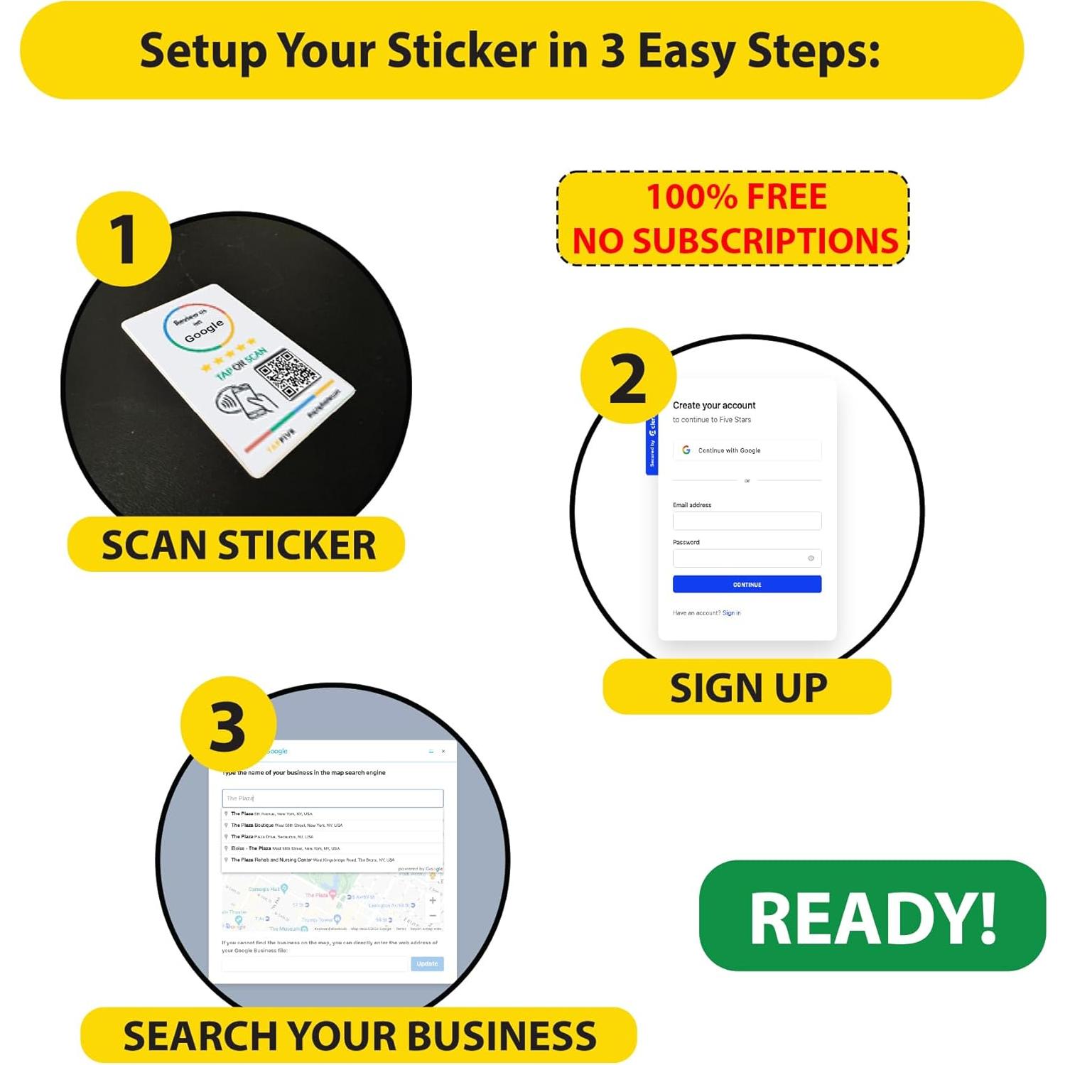 Pegatina de Reseña NFC TapFive - 1 Pack - Gris - Mate